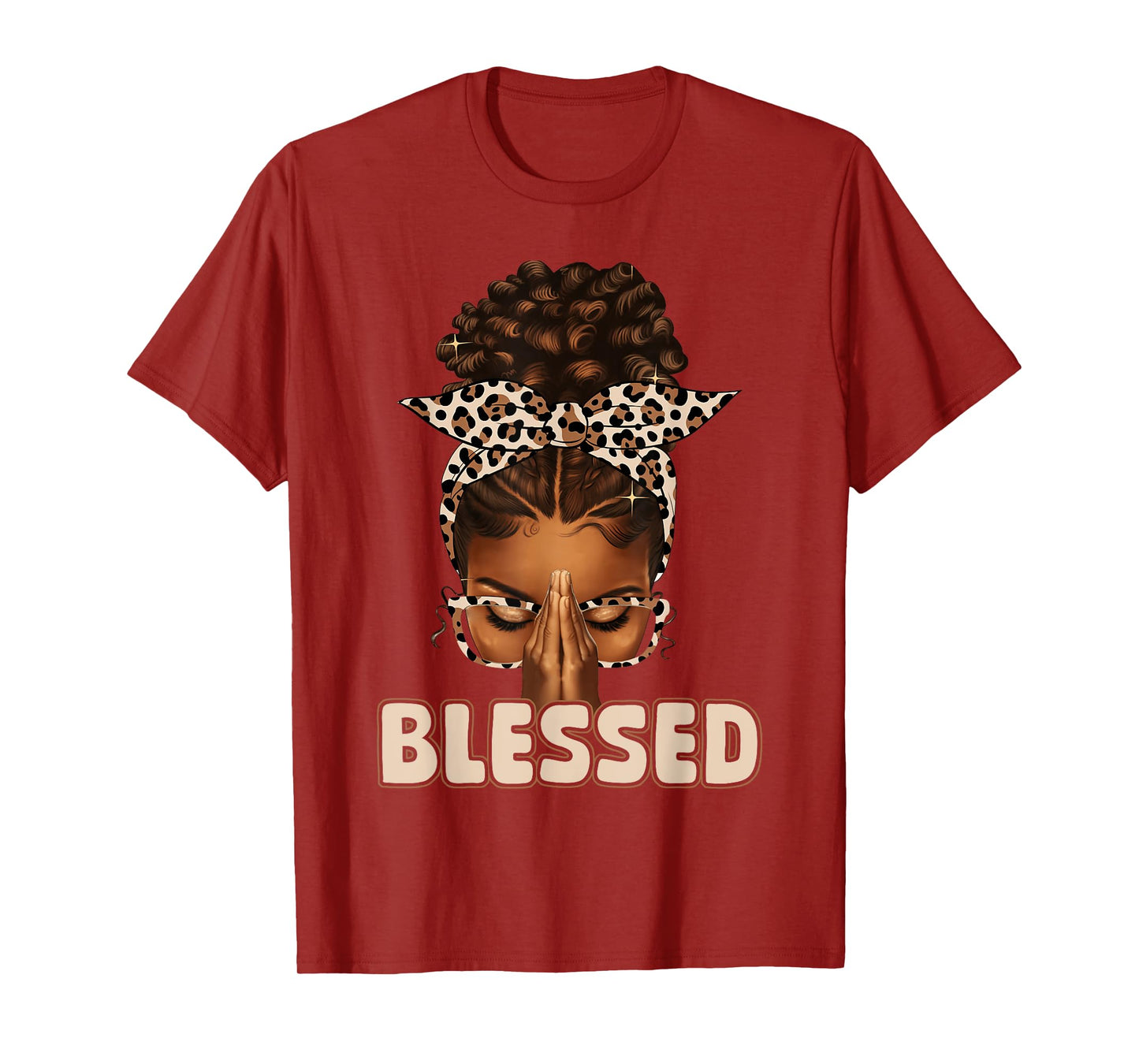 Blessed Black Woman Praying Afro African American Christian T-Shirt