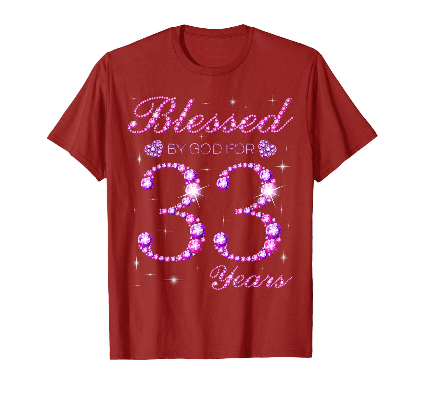 Blessed by God for 33 Years Old 33rd Birthday Party T-Shirt