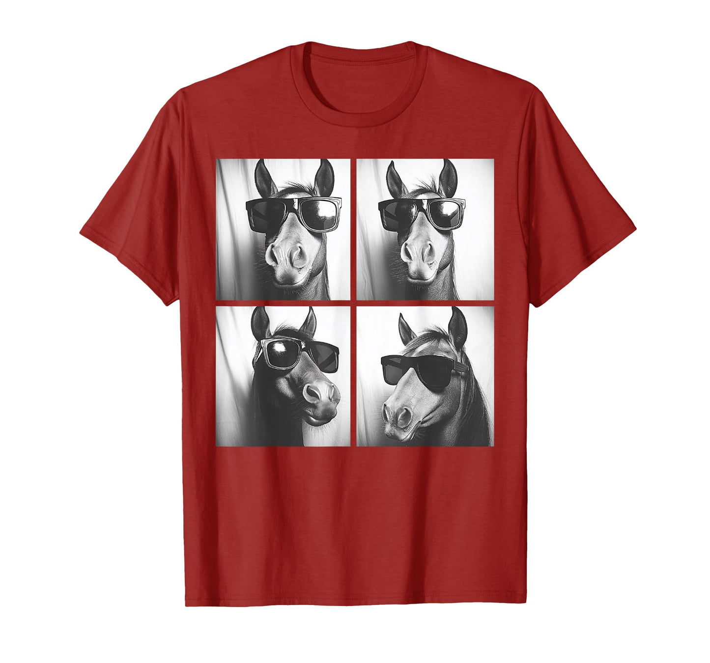 Funny Horse Wearing Sunglasses Photobooth Selfie Farm Animal T-Shirt