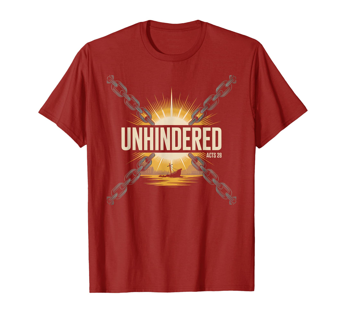 Unhindered Acts 28 Bold Christian Faith Bible Verse T-Shirt