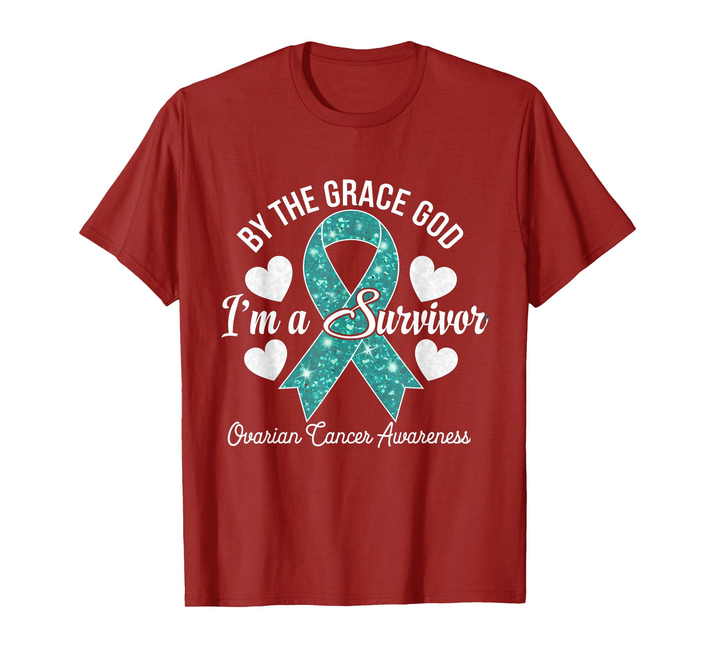 Ovarian Cancer Awareness Teal Ribbon By The Grace God T-Shirt