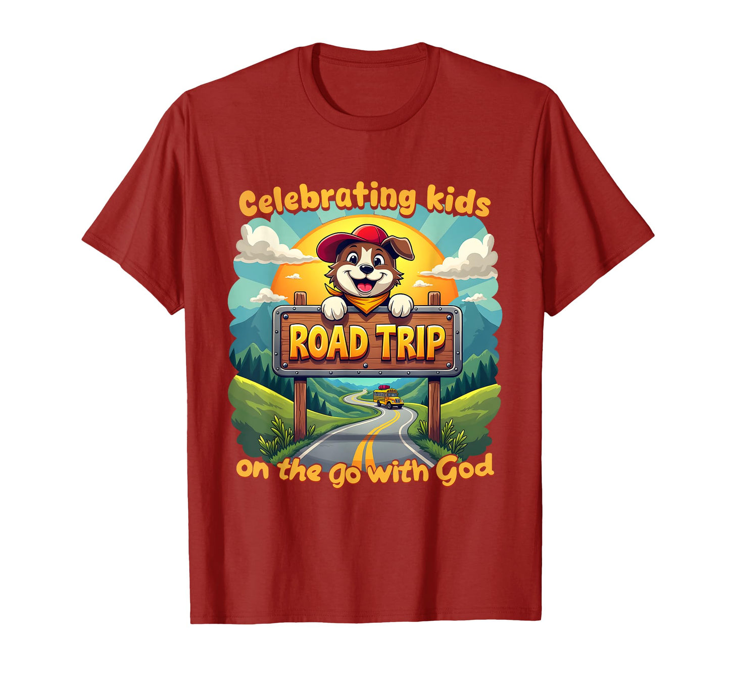 Road Trip Celebrating Kids On The Go Christian VBS 2025 T-Shirt
