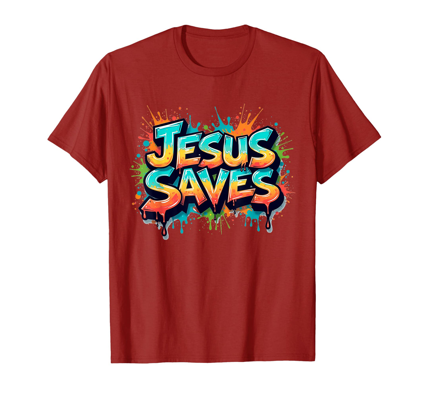 Jesus Saves Graffiti Christian Minimal Religious Faith T-Shirt