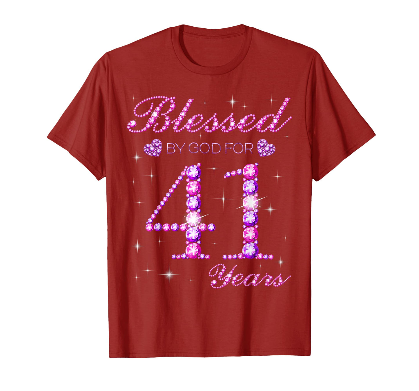 Blessed by God for 41 Years Old 41st Birthday Party T-Shirt