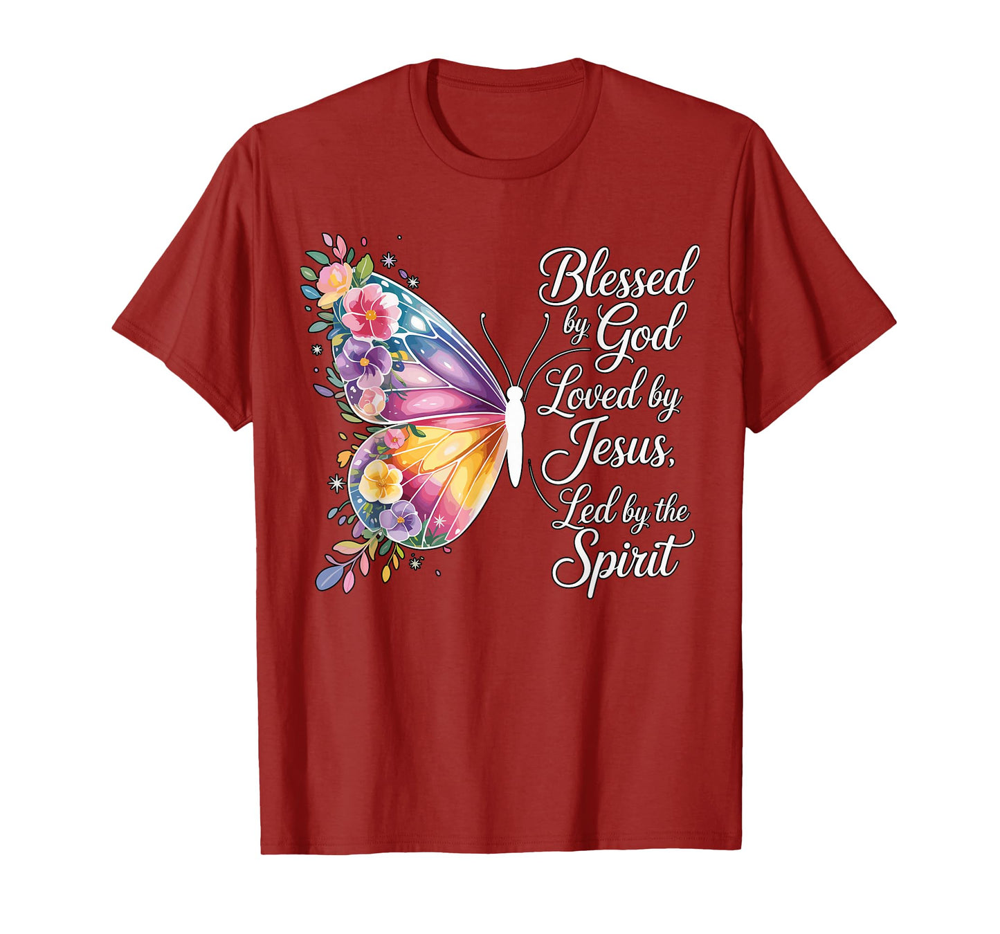 Butterfly Christian Quote Blessed by God T-Shirt