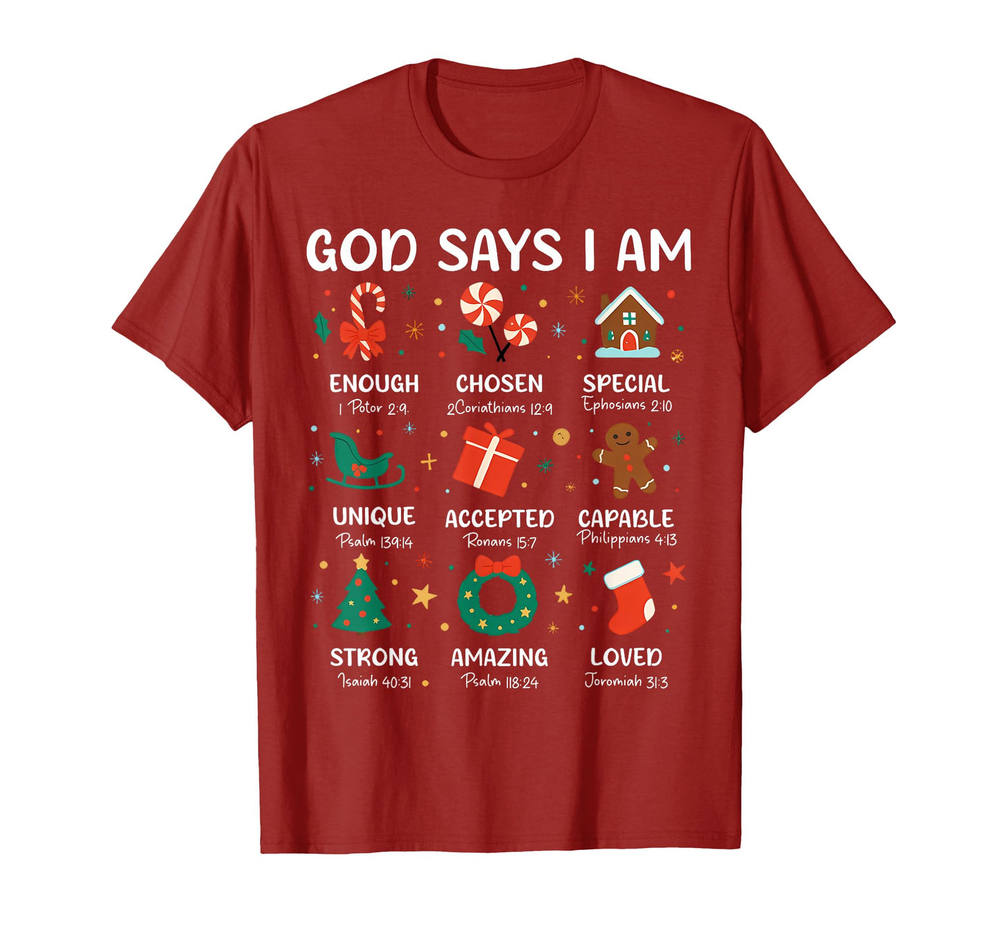 God Says I Am Cute Christmas Xmas Christian Boys Girls T-Shirt