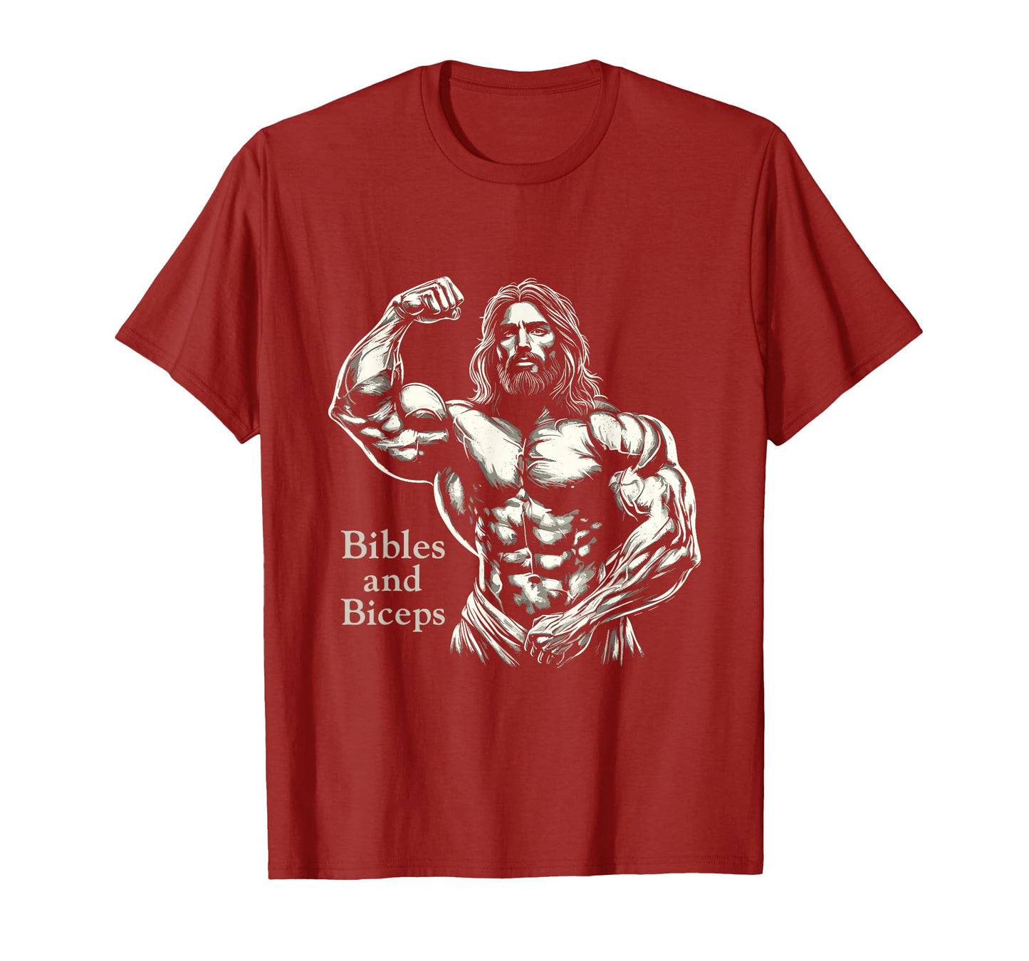Bibles And Biceps - Funny Bodybuilding Jesus Gym Workout T-Shirt