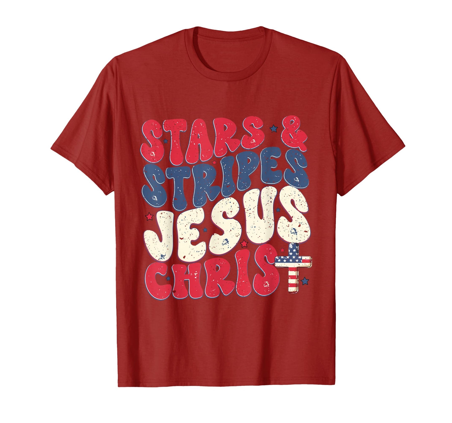 Funny Christian 4th Of July Stars & Stripes Jesus Christ T-Shirt