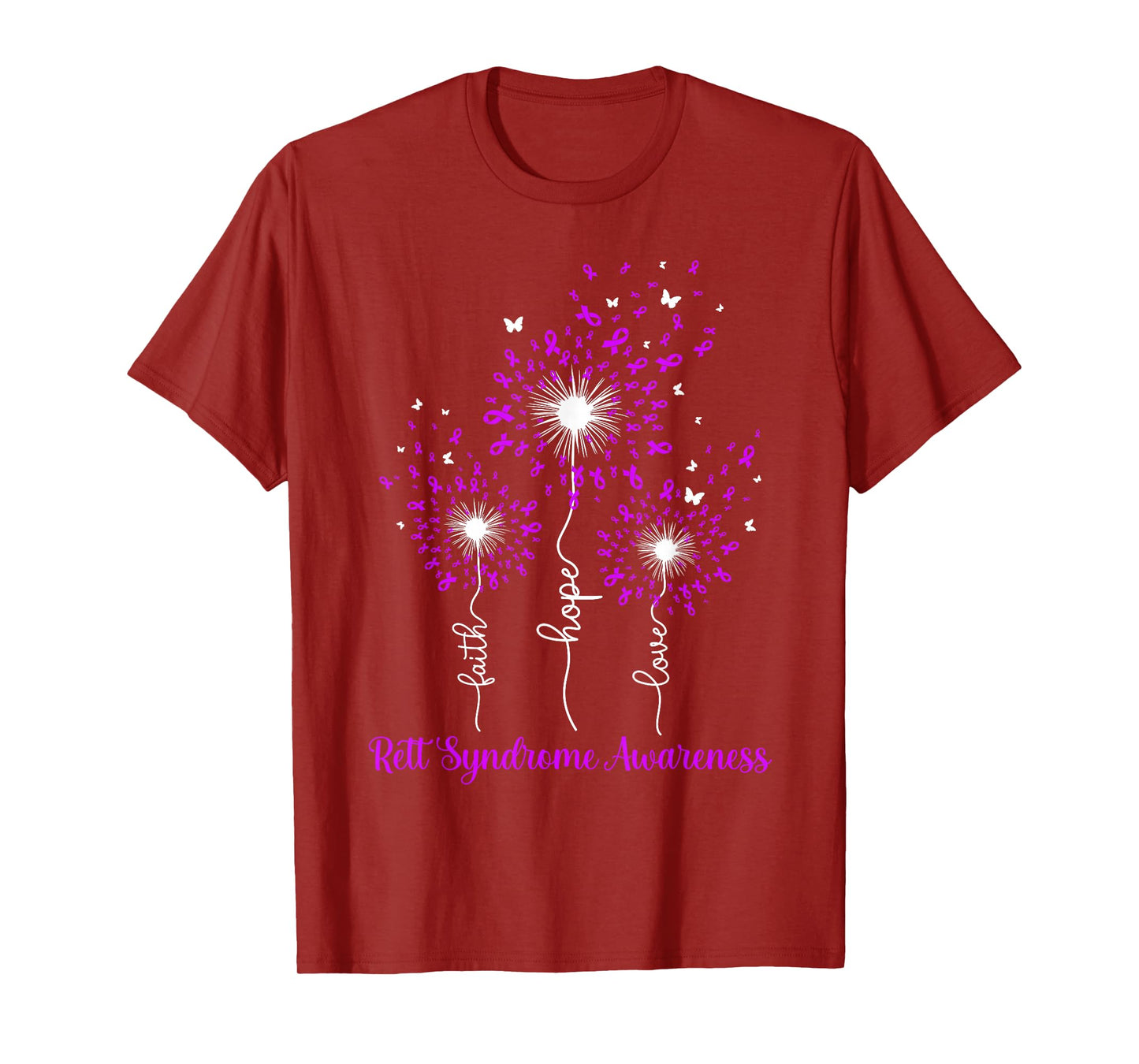 Dandelion Faith Hope Love Rett Syndrome Awareness T-Shirt