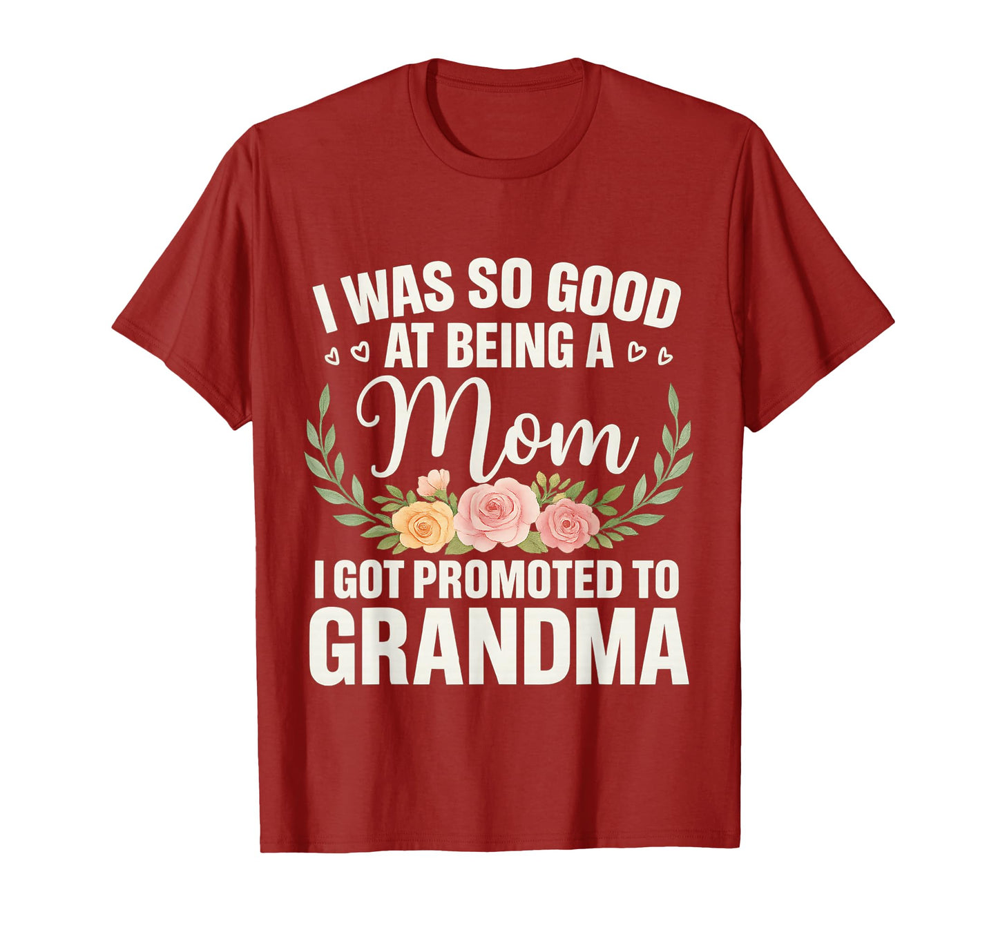 Grandma Art For Mom Women Grandmother Promoted To Grandma T-Shirt