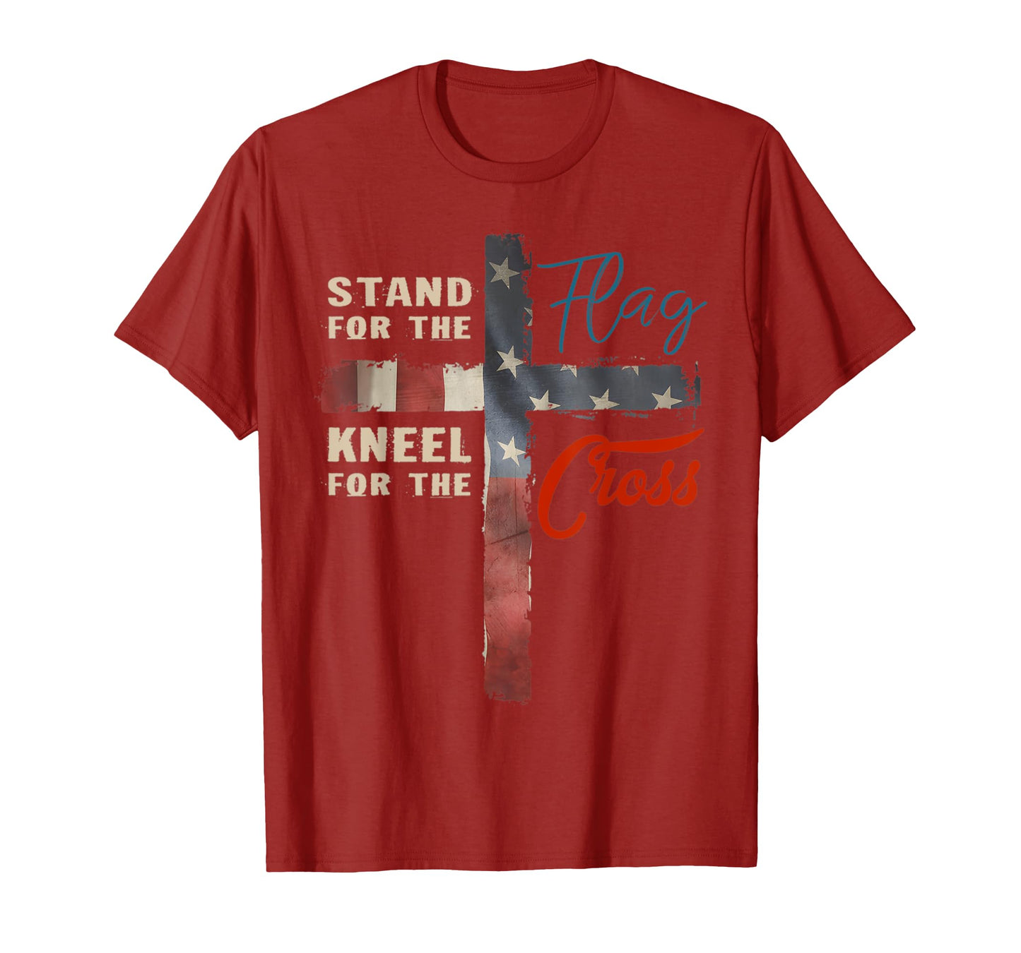 I Stand For The Flag And Kneel For The Cross American Flag T-Shirt
