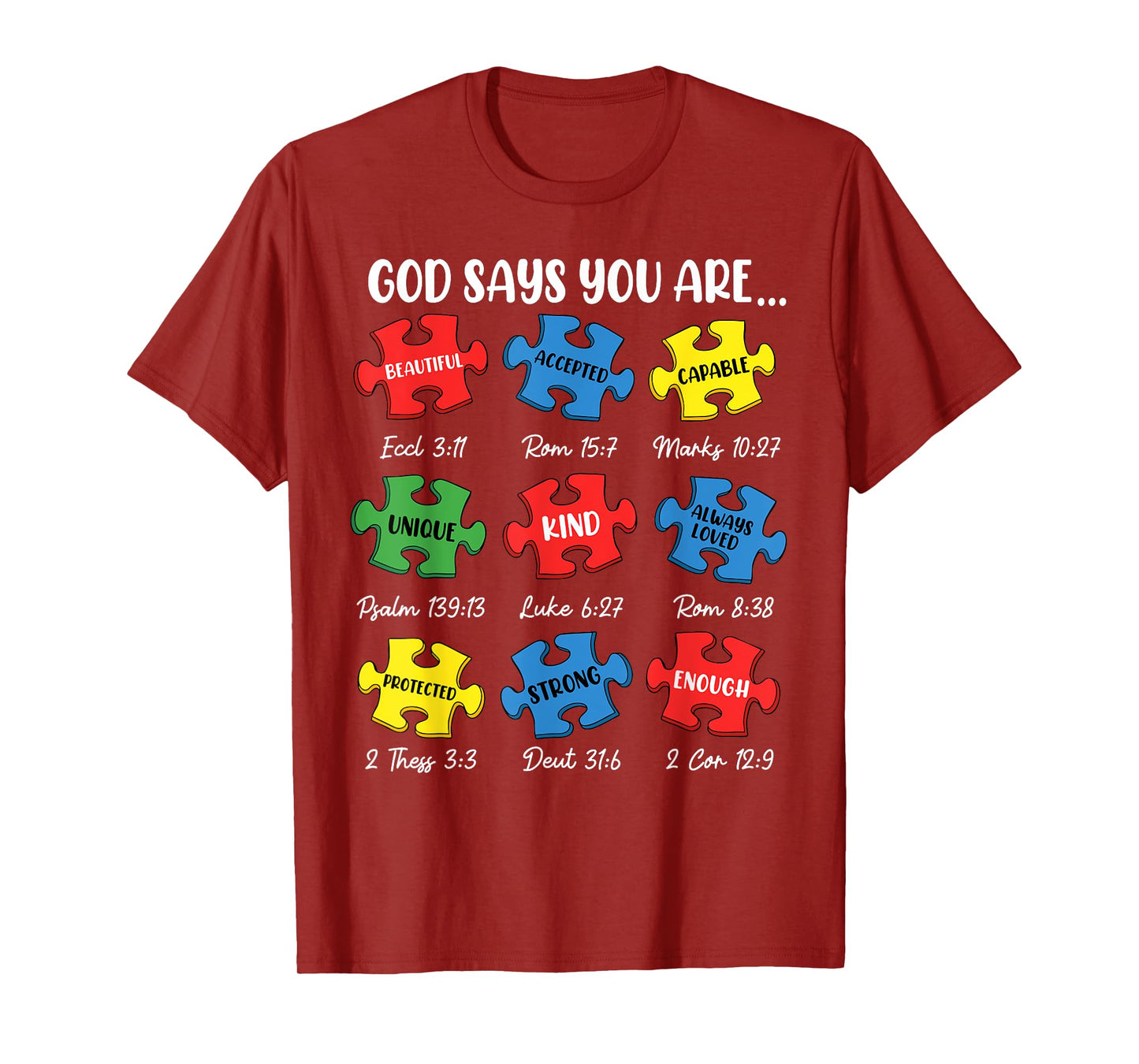 God Say You Are Autism Christian Jesus Bible Verse Religious T-Shirt
