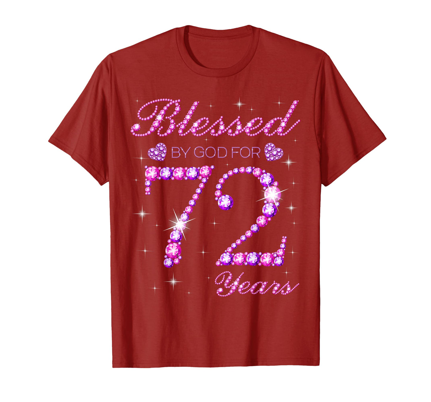 Blessed by God for 72 Years Old 72nd Birthday Party T-Shirt