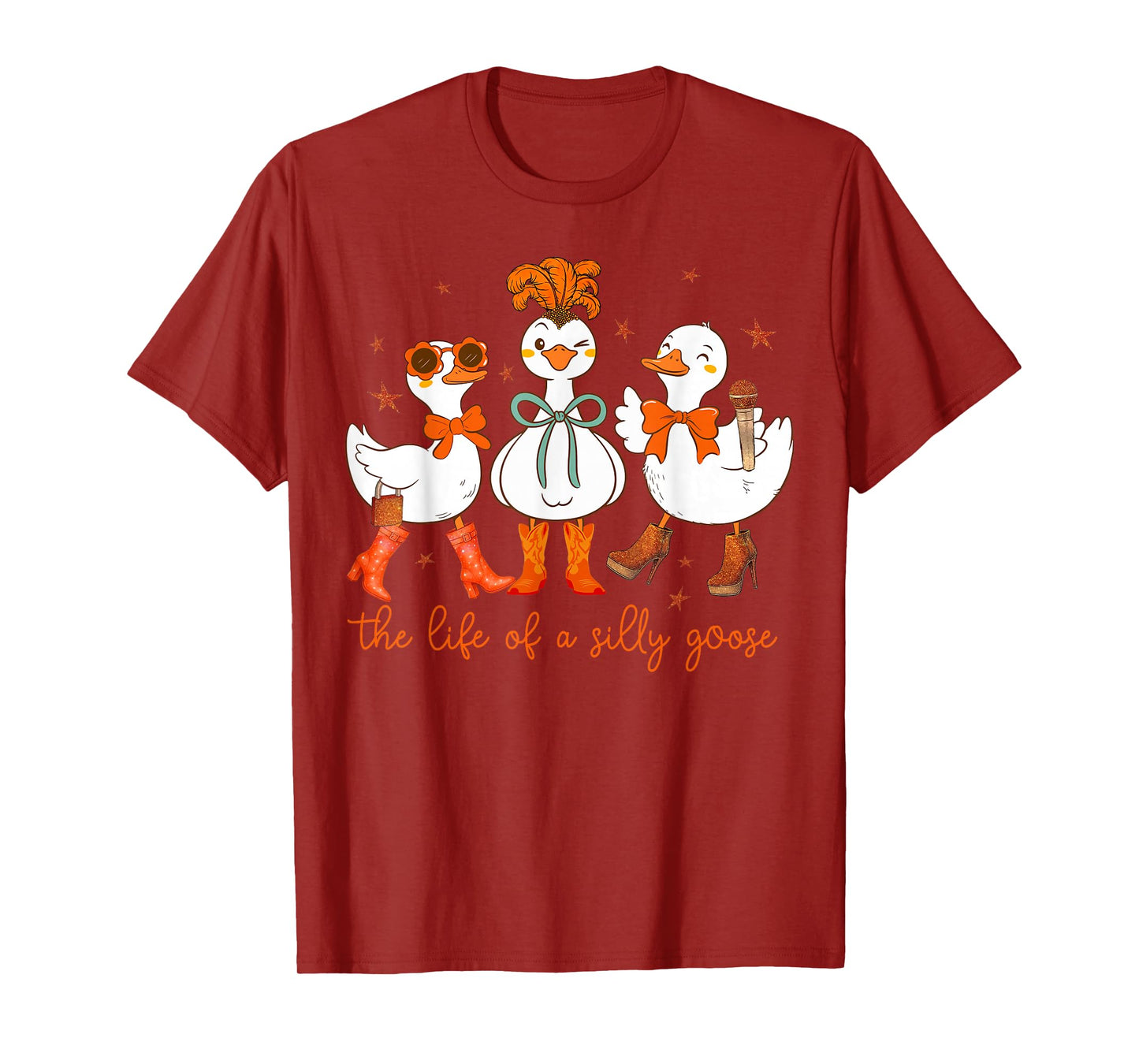 Funny The Life of a Silly Goose Retro Goose Meme Show Girl T-Shirt