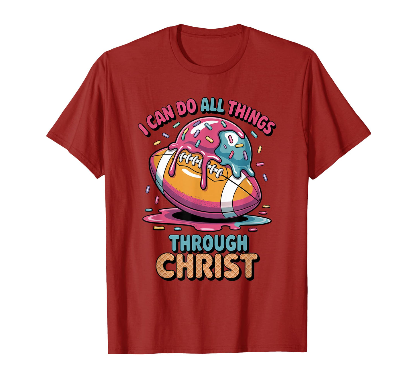 Christian Football Shirts For Boys 8-12 7-8 Ice Cream Drip T-Shirt