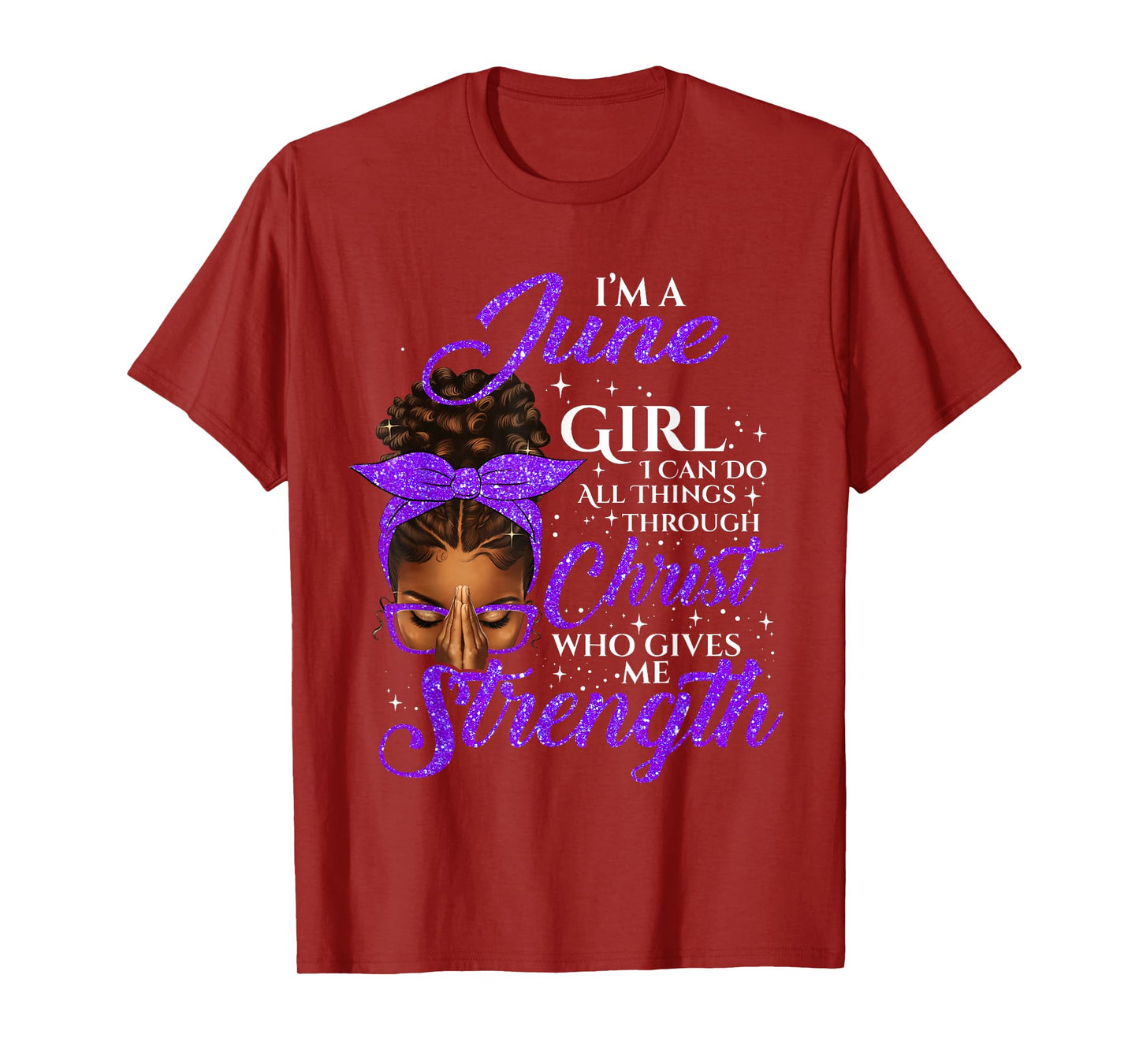 June Girl Birthday Black Women Afro Christian Saying T-Shirt