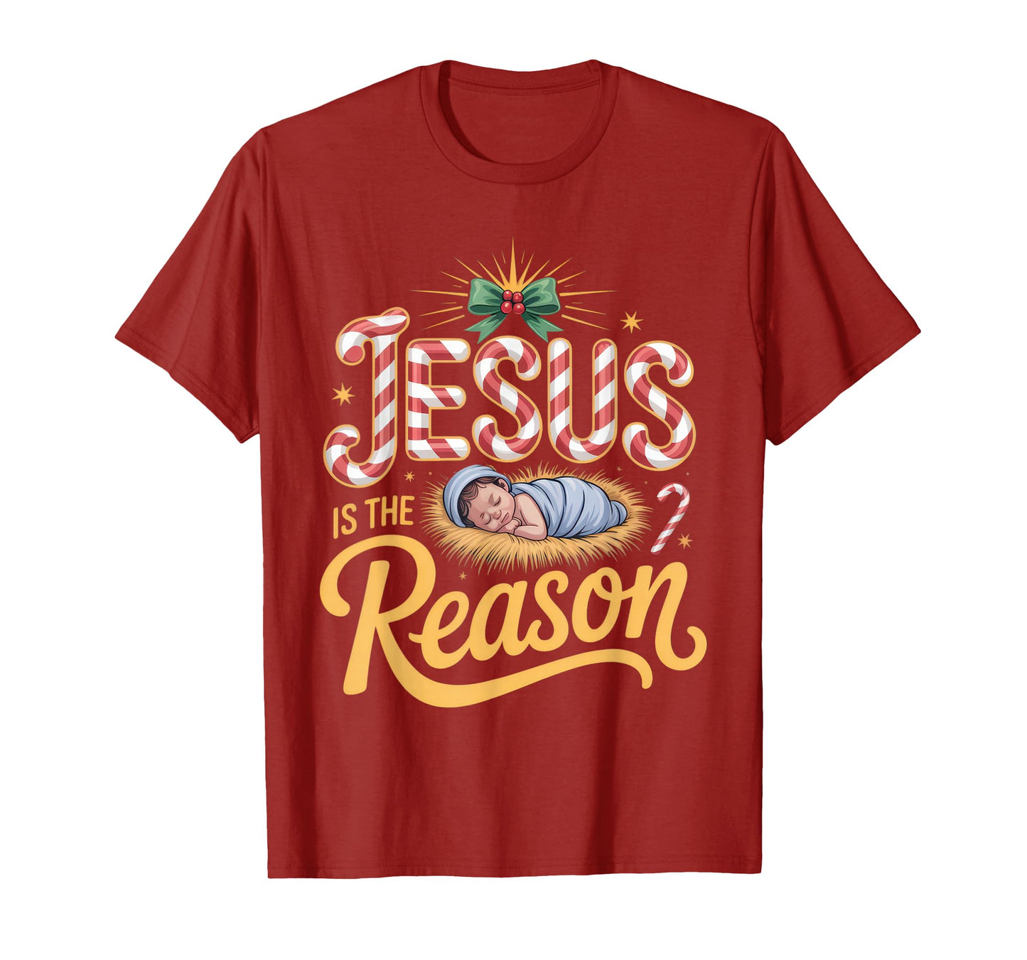 Jesus is The Reason Faithful Believers Christmas Spirit T-Shirt