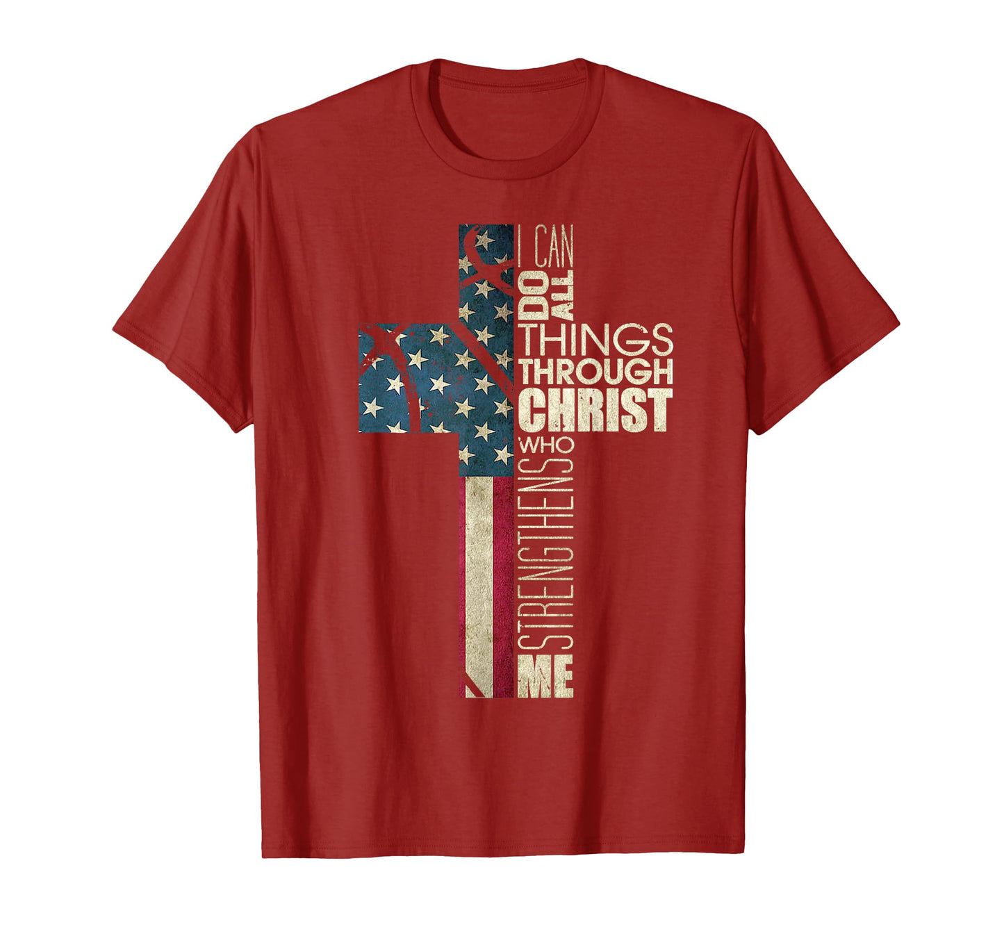 Christian Bible Verse Philippians 4 13 Basketball Cross Flag T-Shirt