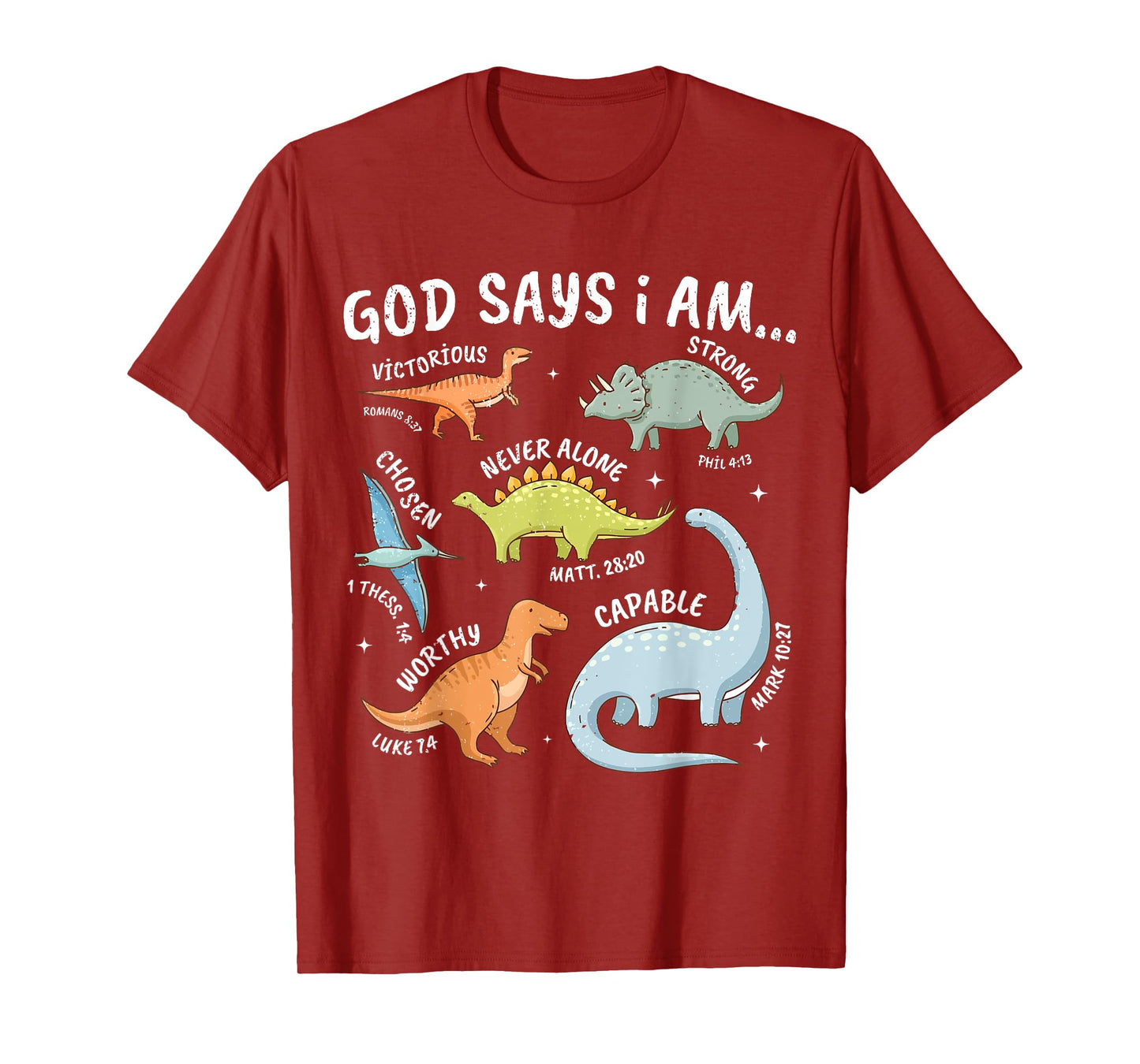 God Says I Am Dinosaur Lover Bible Verse Kids Toddler Boys T-Shirt