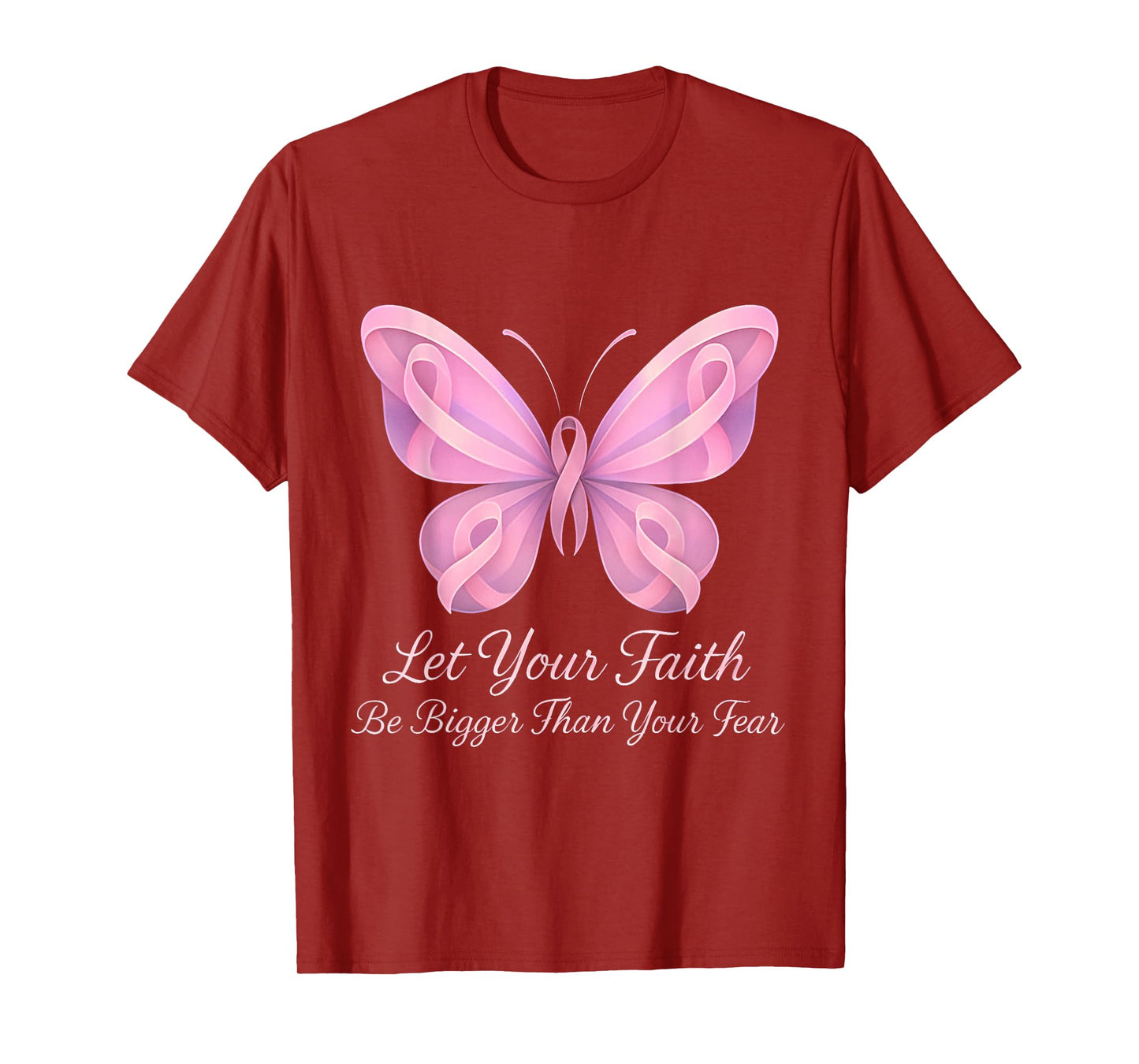 Breast Cancer Awareness Pink Ribbon Butterfly Hope Women T-Shirt