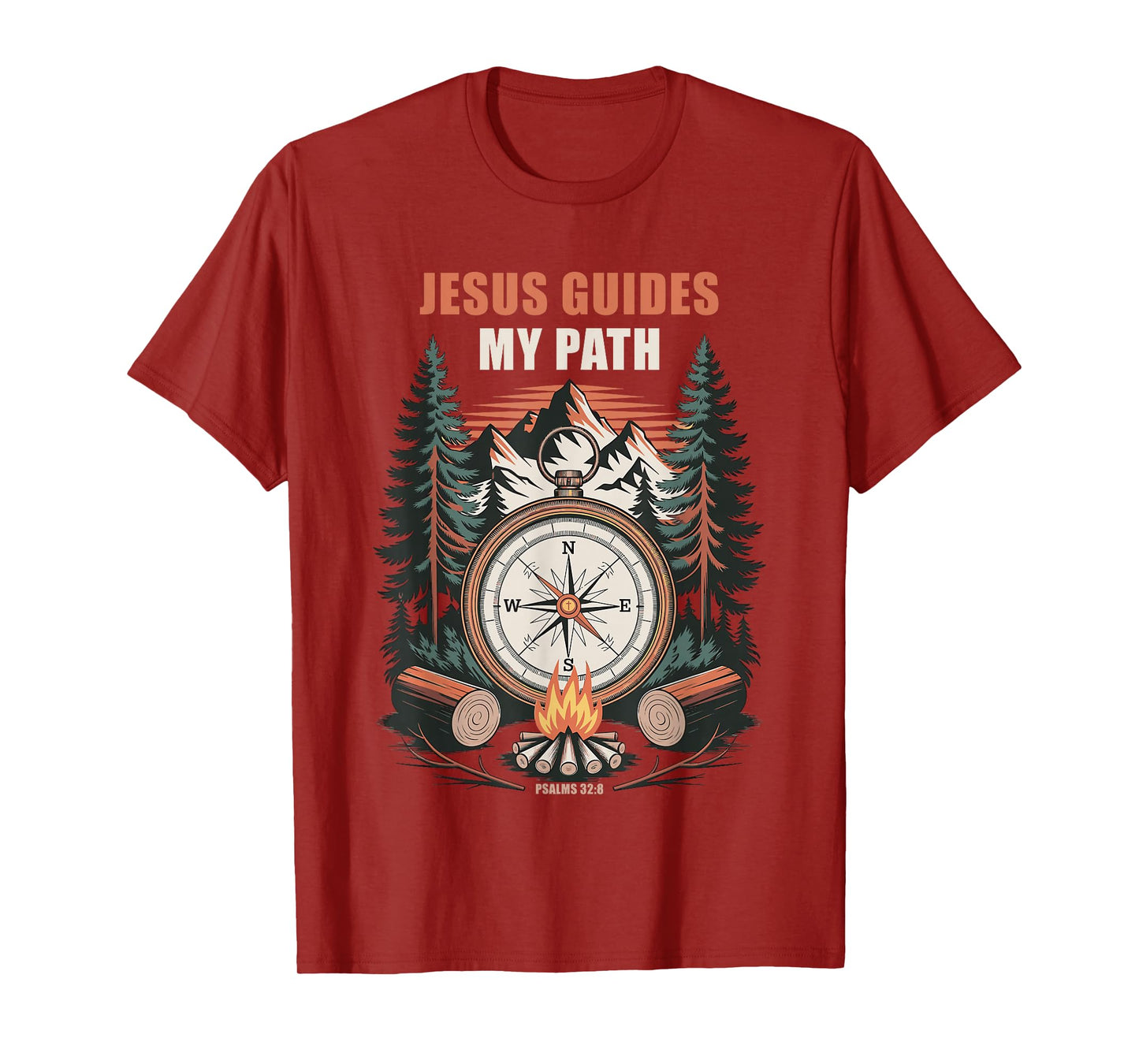 Jesus Guides My Path – Psalm 32:8 Christian Faith Camping T-Shirt