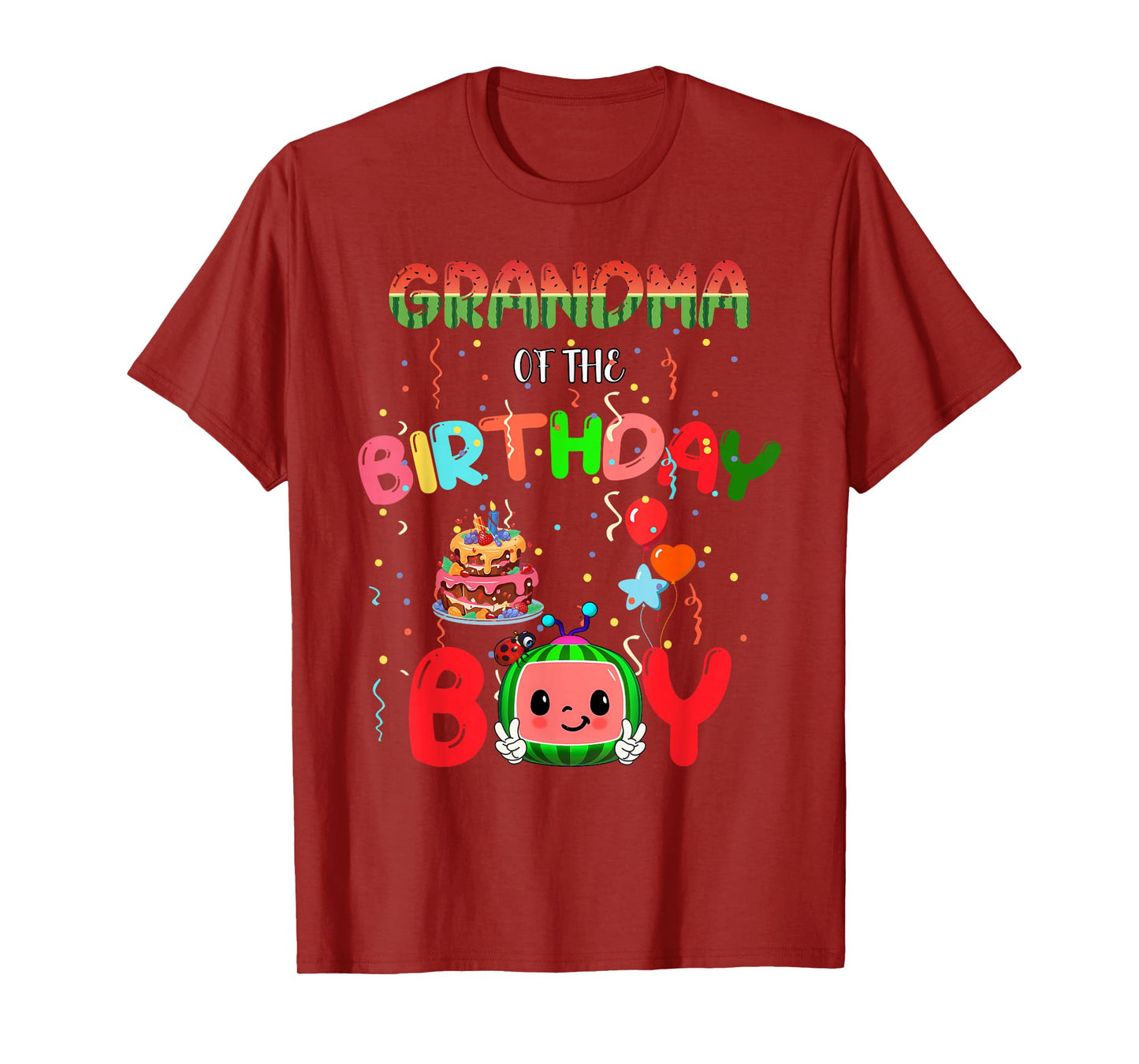Grandma of the One In A Melon Birthday Girl Watermelon First T-Shirt