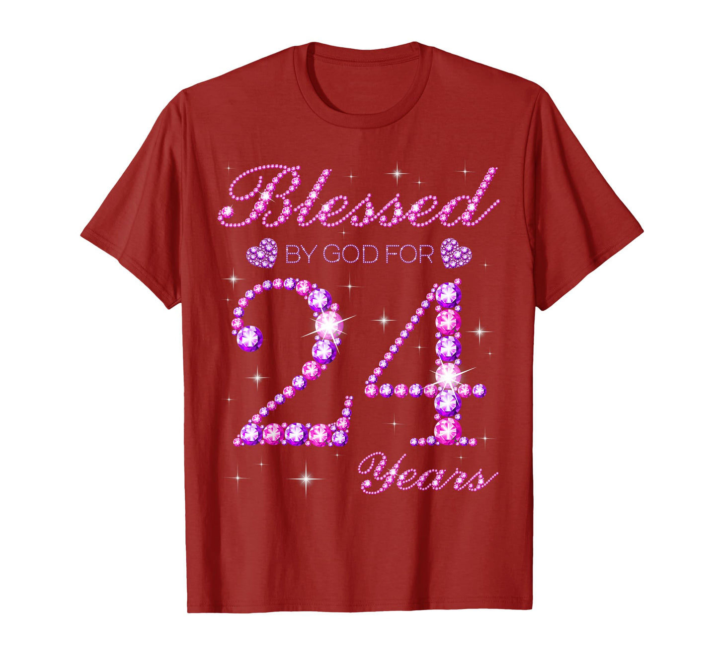 Blessed by God for 24 Years Old 24th Birthday Party T-Shirt