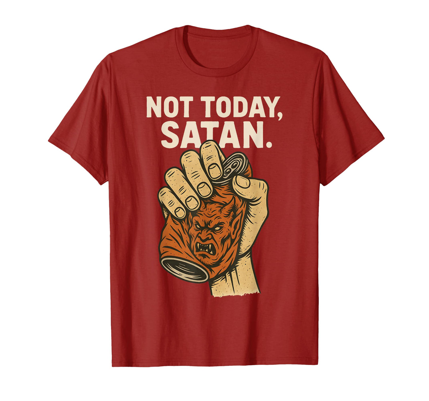 Not Today Satan Faith Christian Halloween Funny Anti Devil T-Shirt