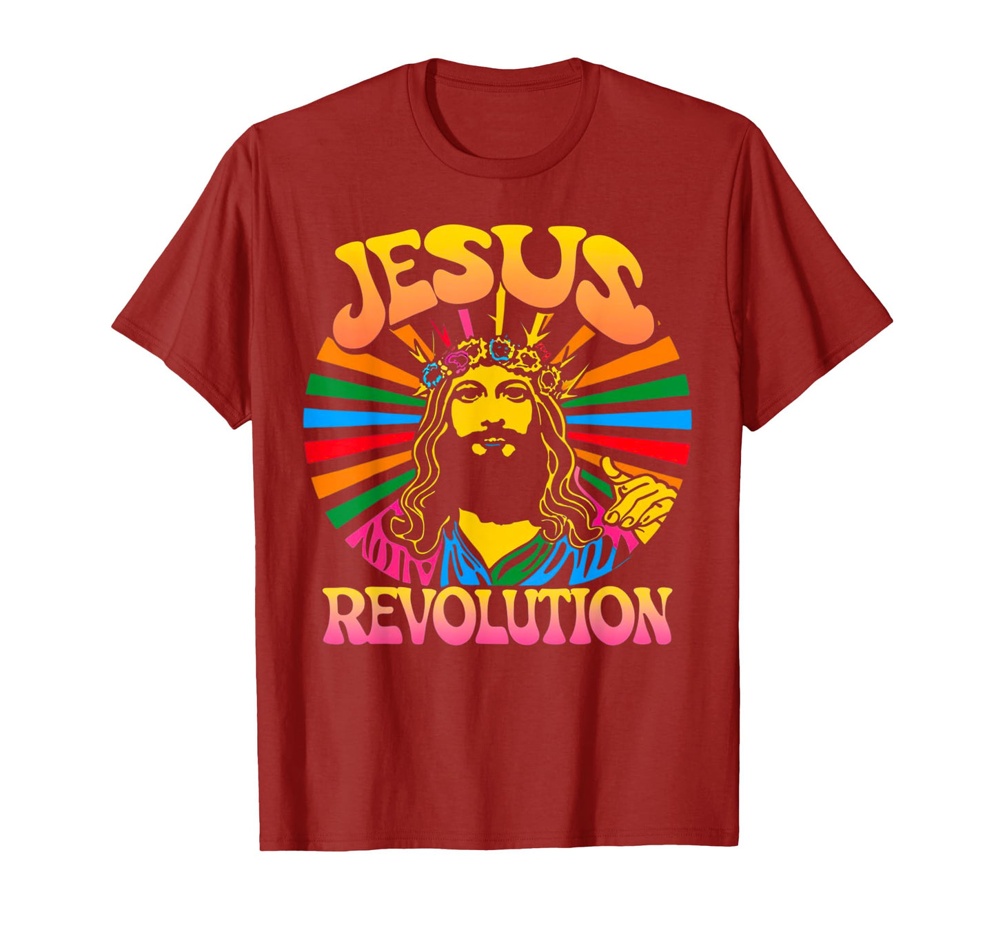 Jesus Revolution Christian Faith Retro Groovy Hippie Flower T-Shirt