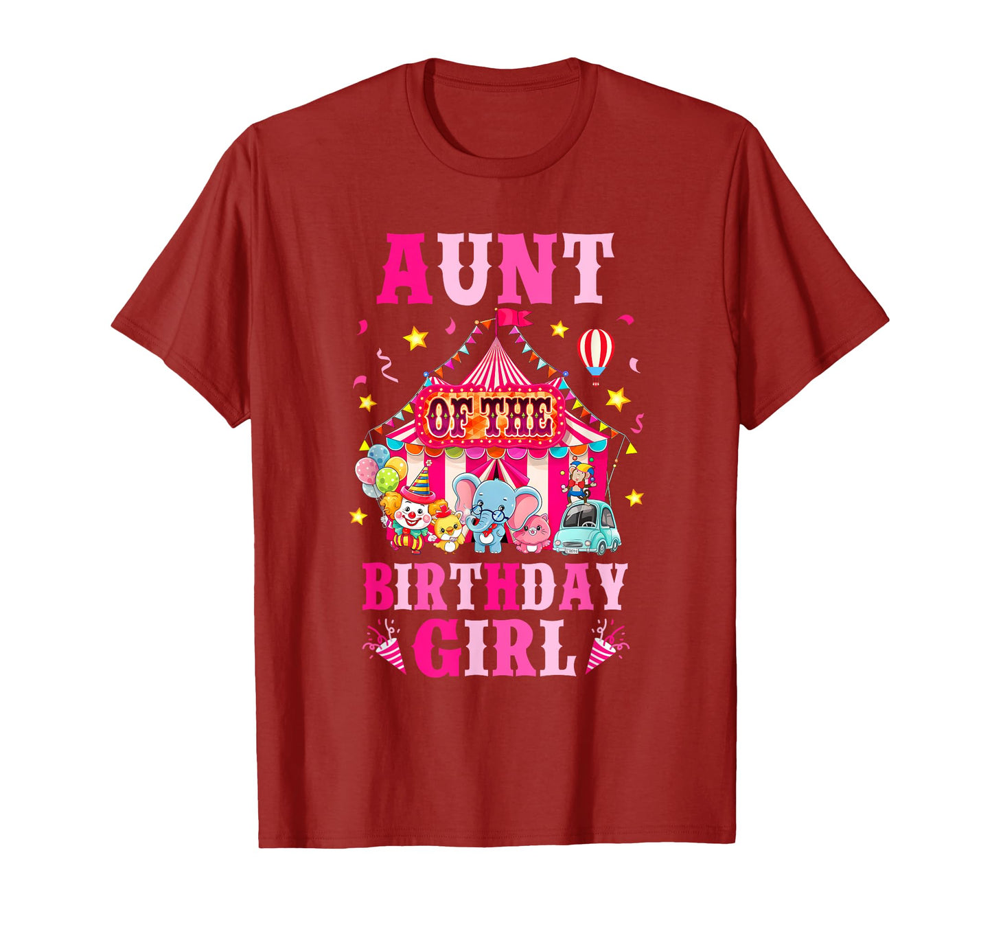 Aunt Of The Birthday Girl Circus Carnival Family Party T-Shirt