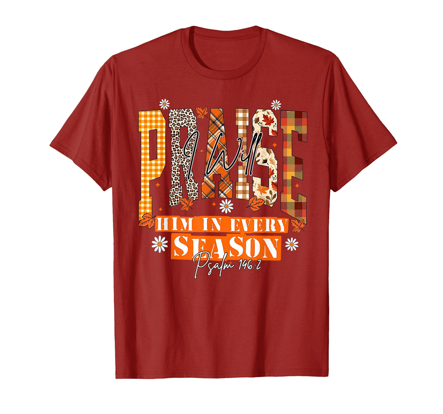 Retro Fall for Jesus He Never Leaves Autumn Christian T-Shirt