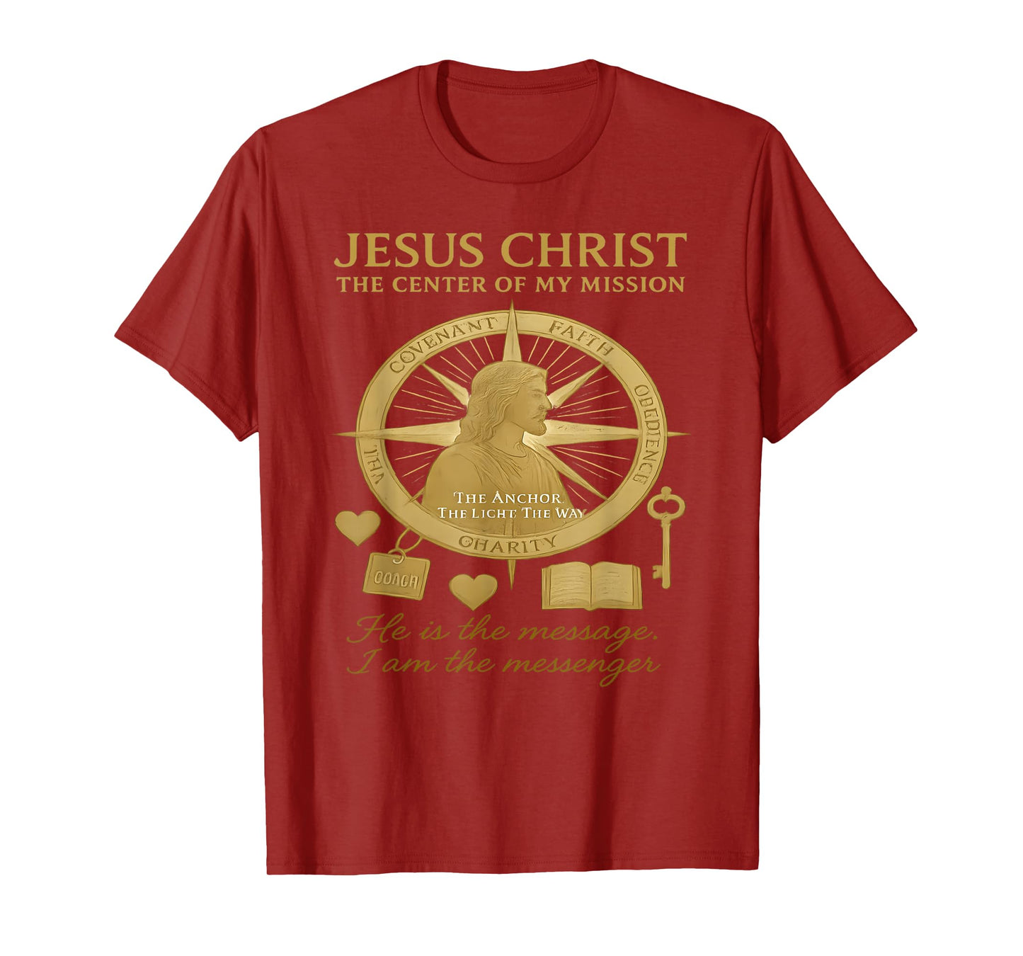 Vintage Jesus Christ Anchored in Faith Him Sent with Purpose T-Shirt