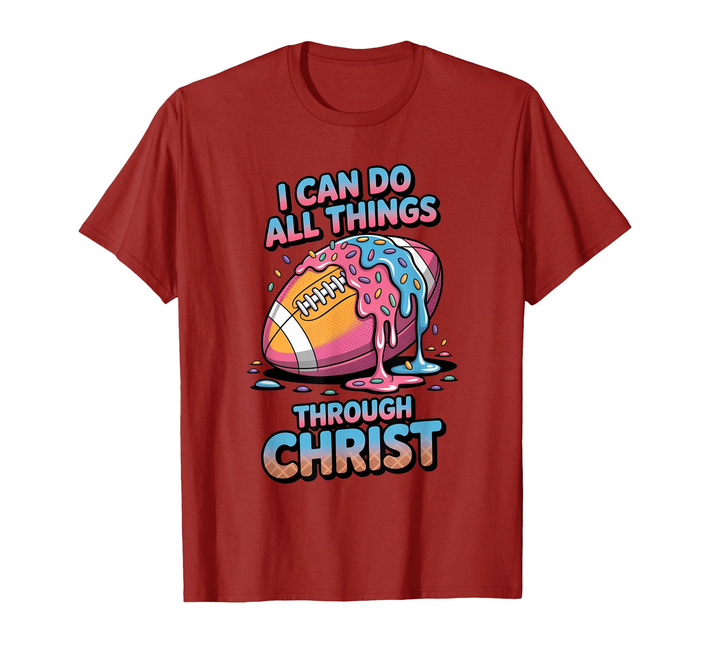 Christian Football Shirts Boys 8-12 7-8 Ice Cream Drip Kids T-Shirt