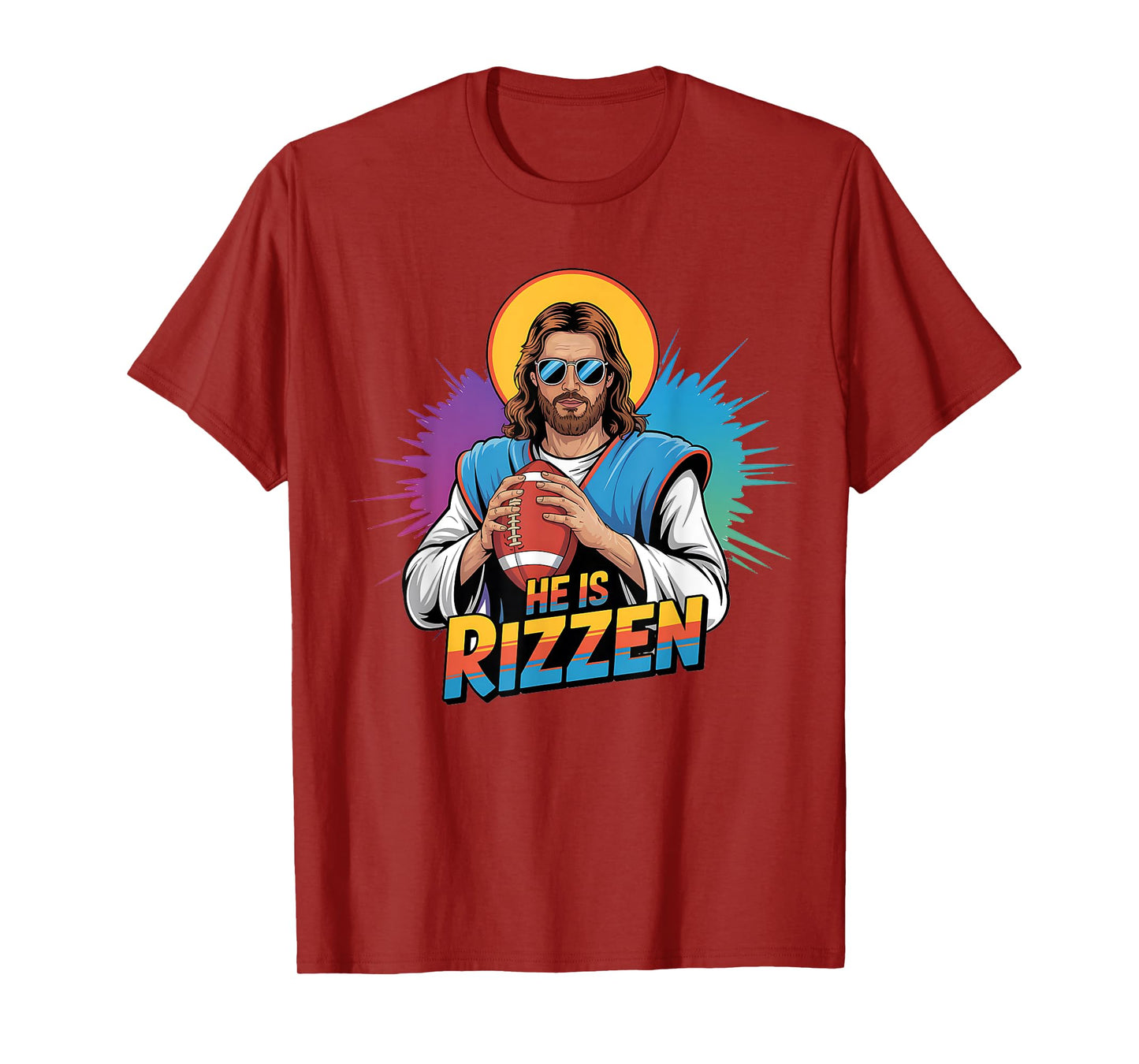 Funny He Is Rizzen Jesus Shirt Football Boys Kids Easter T-Shirt