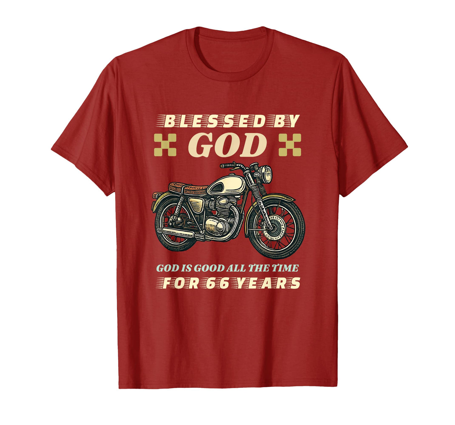 Blessed by God for 66 Years Old Motorcycle 66th Birthday T-Shirt