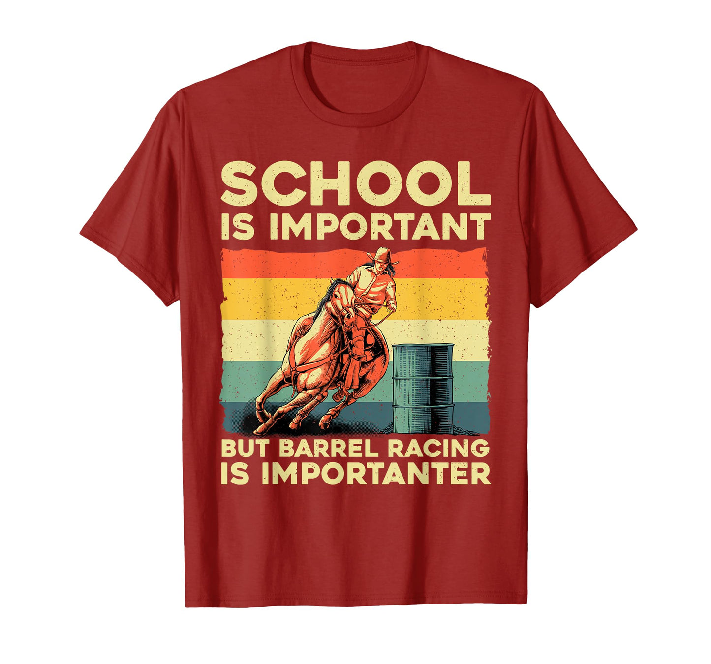 Best Barrel Racing Art For Men Women Kids Barrel Racer T-Shirt