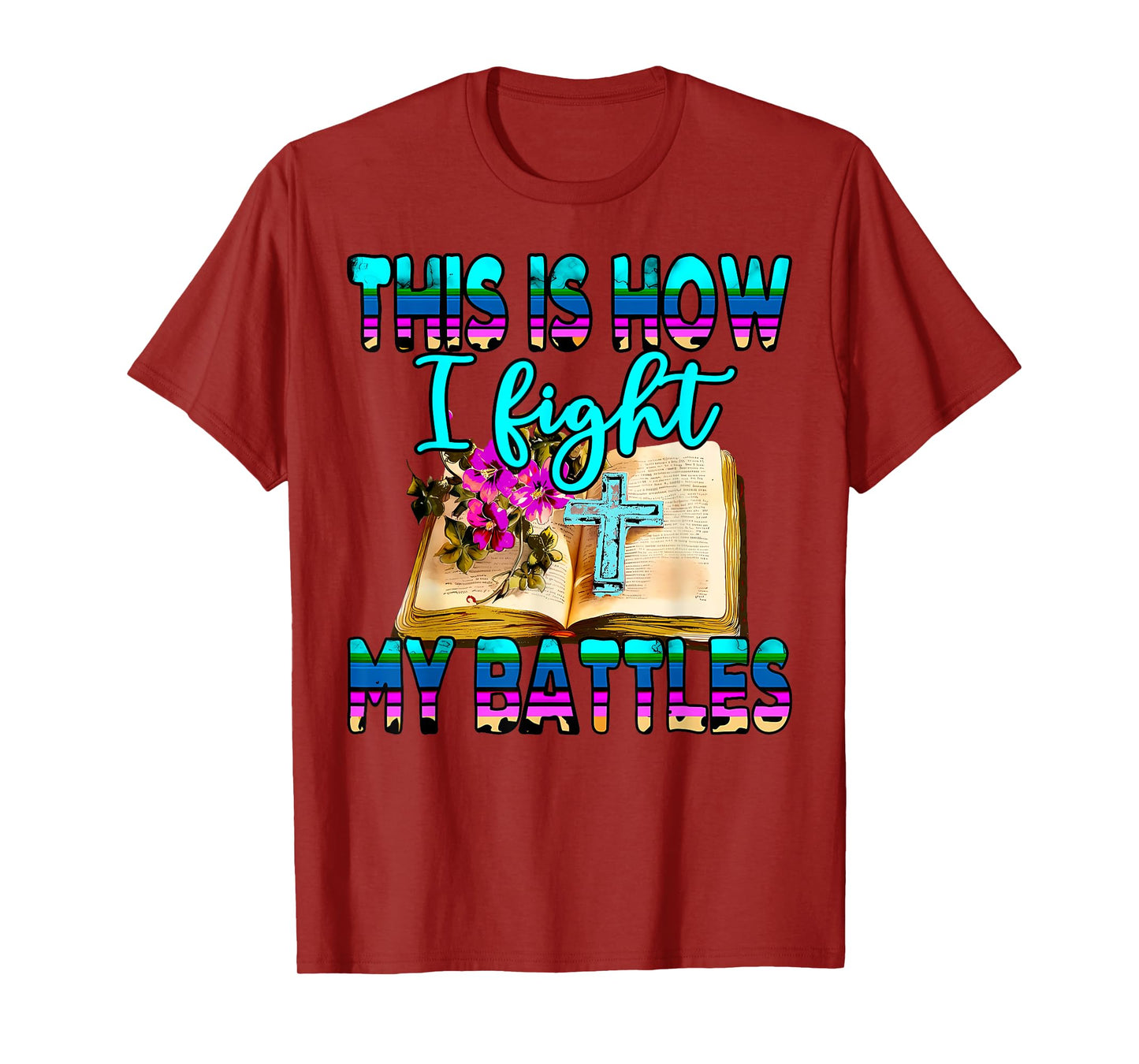 This Is How I Fight My Battles Leopard Cross Christian Jesus T-Shirt