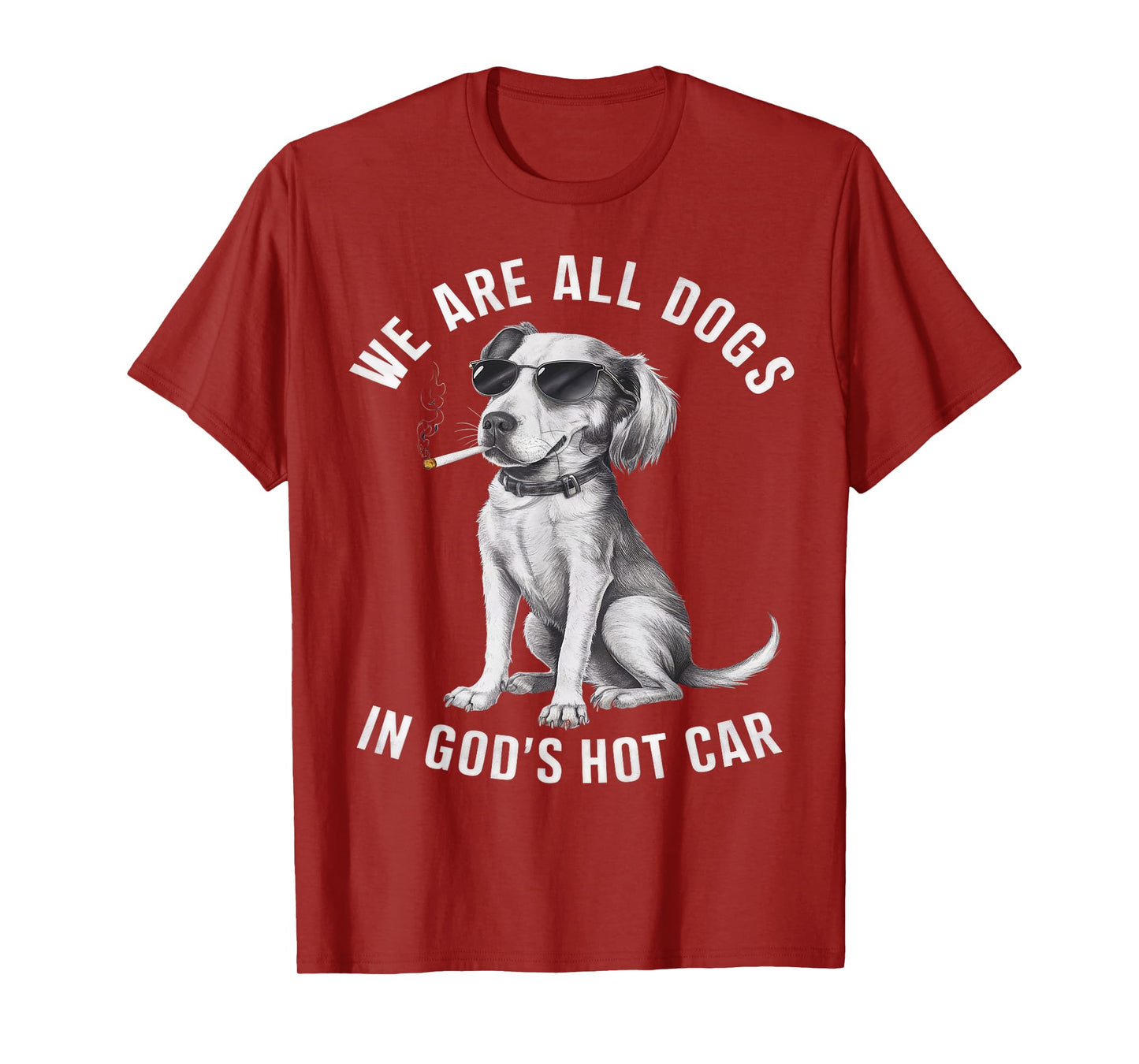 We are All Dogs in God's Hot Car Funny Dog Meme Dog Lover T-Shirt