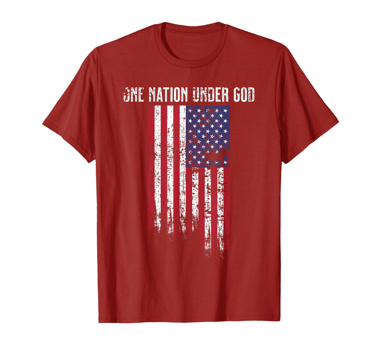 4th of July USA American Flag One Nation Uncer God Patroit T-Shirt
