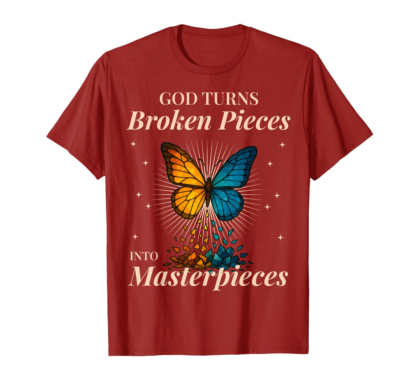 Christian Butterfly Scripture Inspired Quote Saying Faith T-Shirt