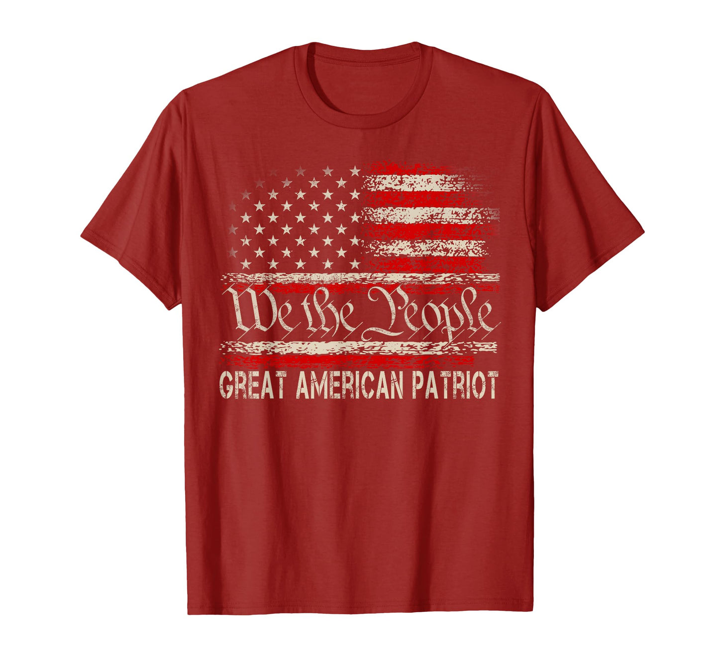 Great American Patriot Freedom Retro USA American Flag T-Shirt