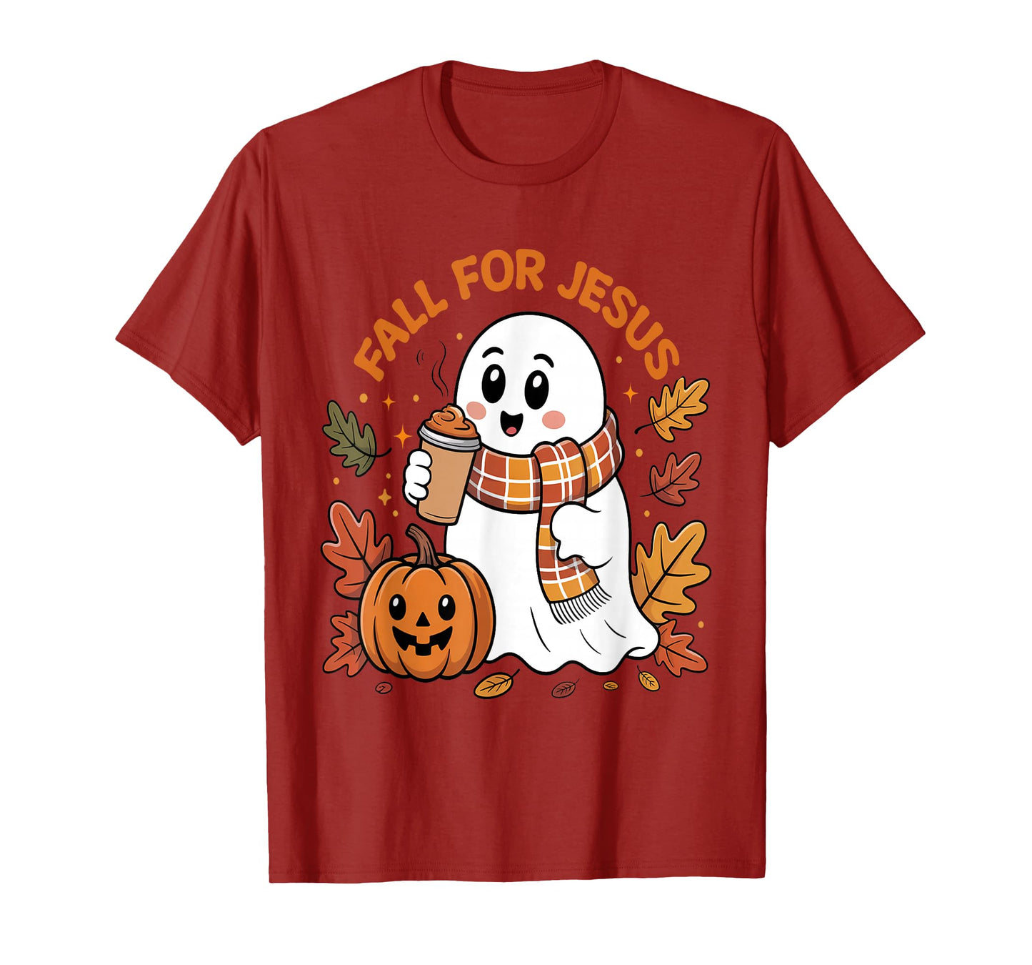 Fall for Jesus Christian Autumn Cute Ghost Pumpkin T-Shirt