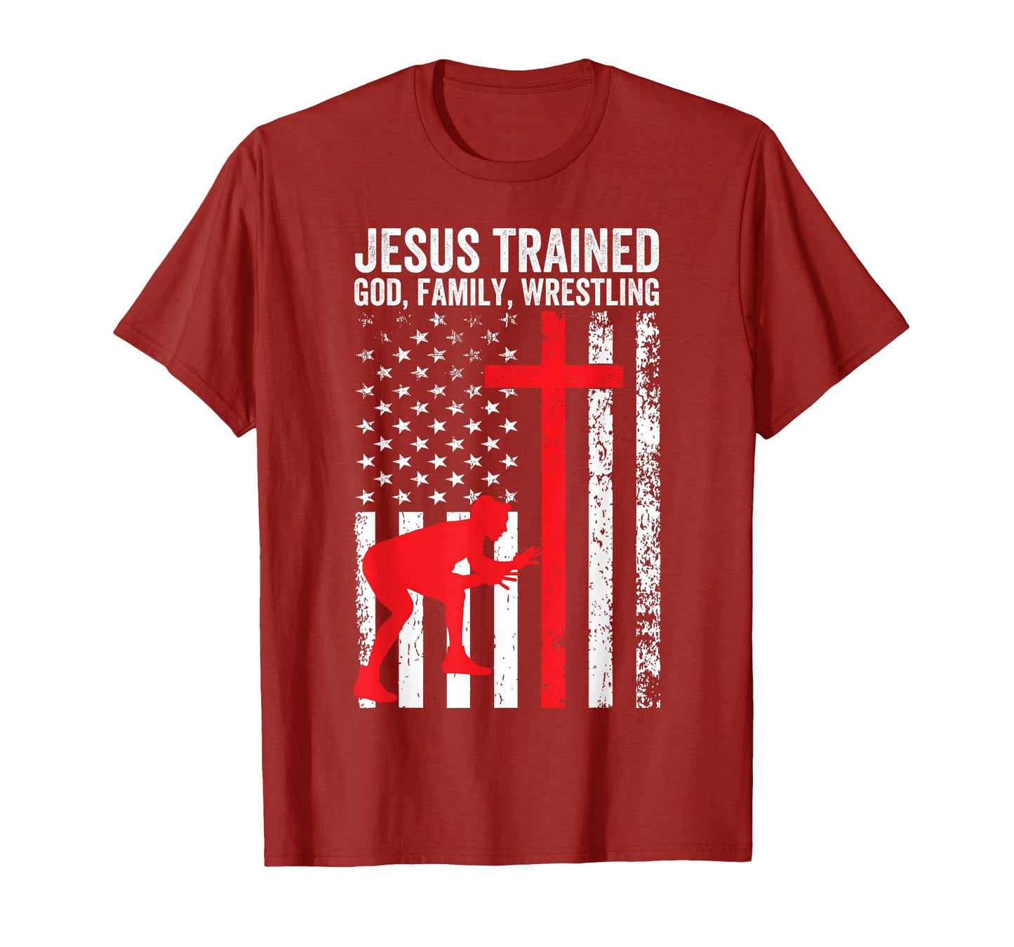 Jesus Trained, Christian Wrestler, Wrestling T-Shirt