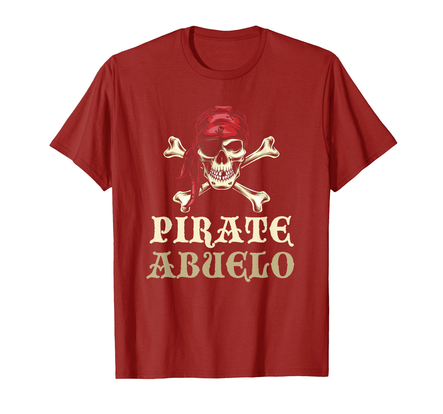 Pirate Abuelo Skull Matching Grandpa Halloween Costume T-Shirt