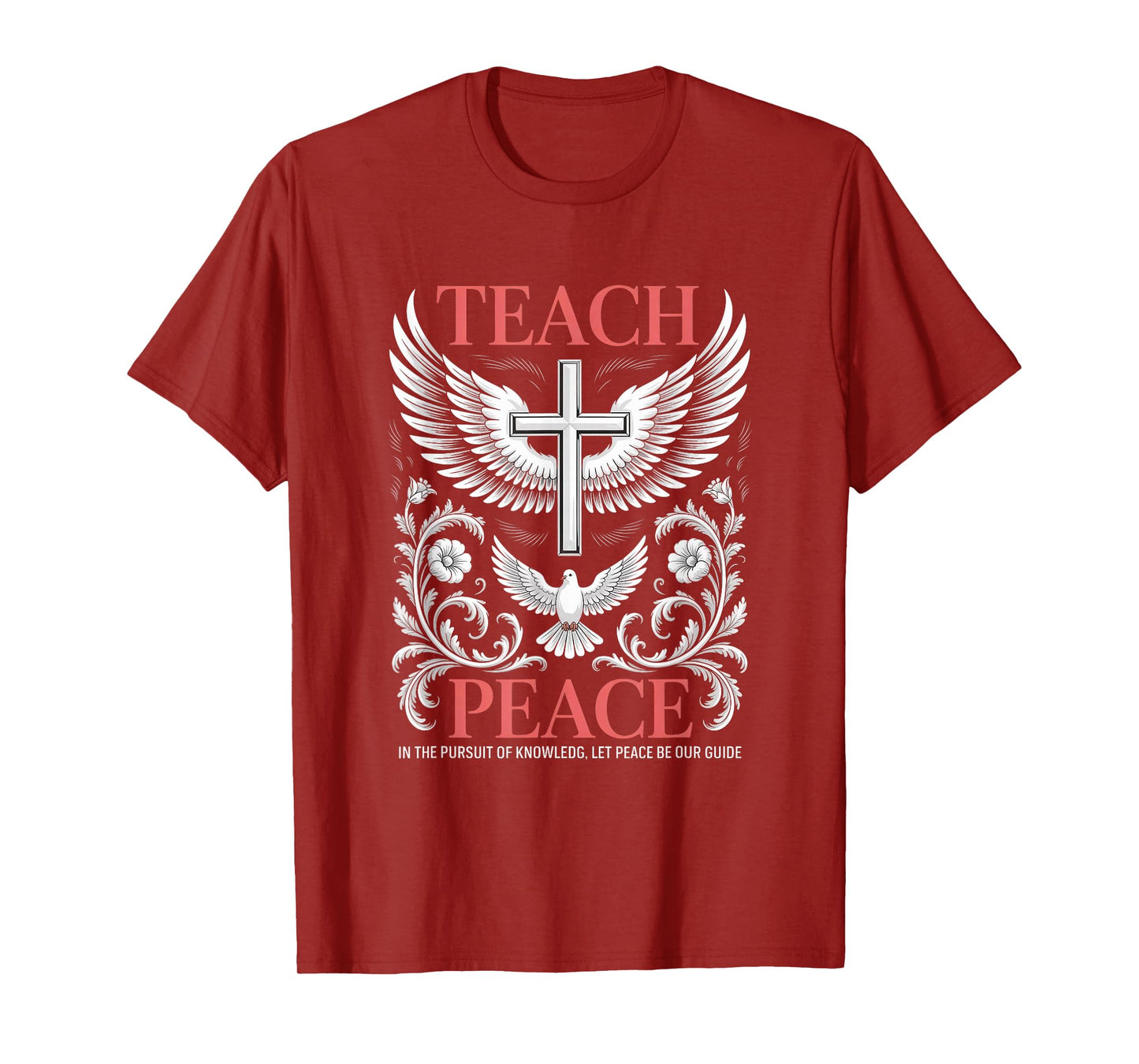 Teach Peace Dove & Cross Christian Streetwear T-Shirt