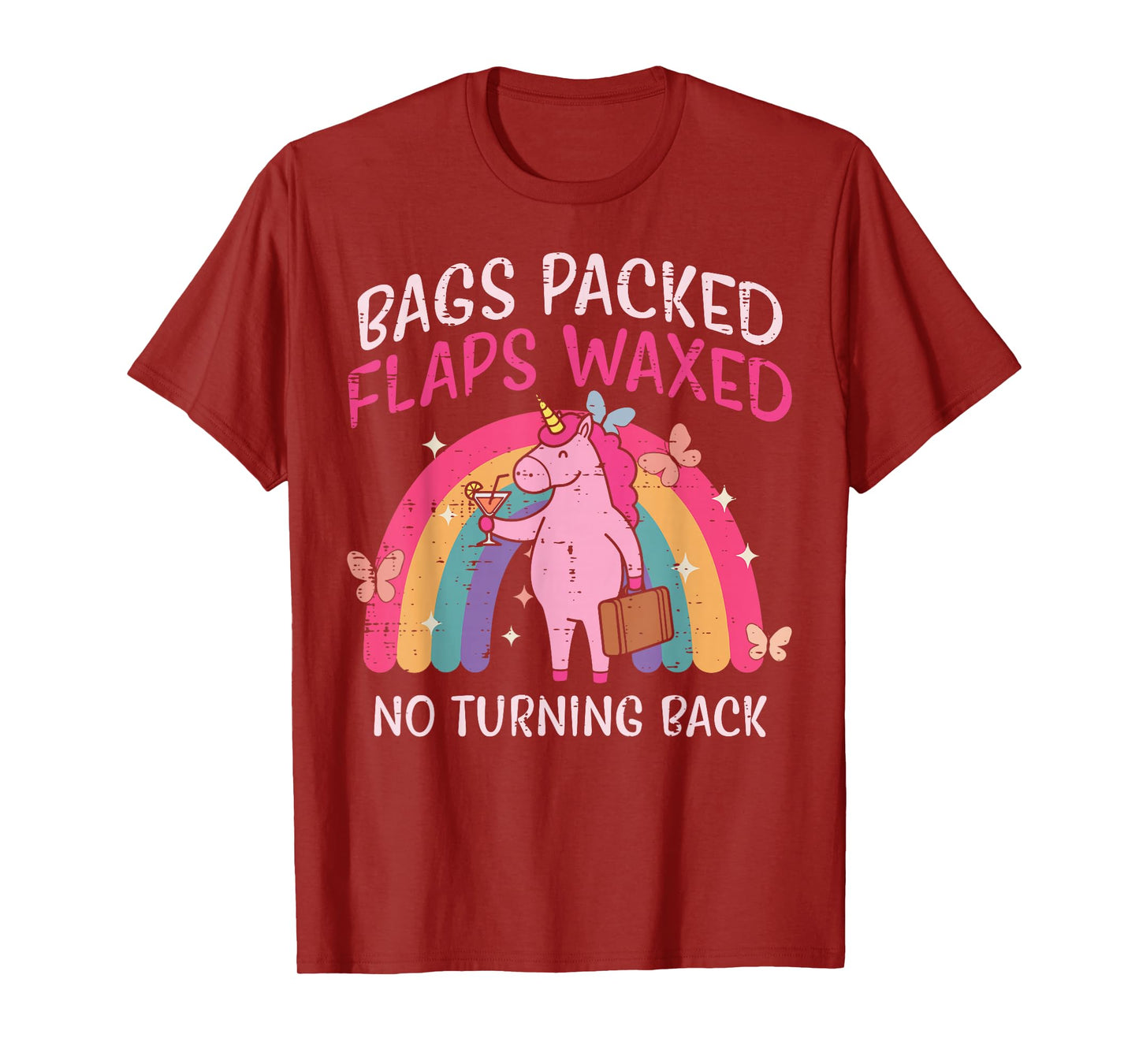 Bags Packed Unicorn Funny Inappropriate Vacation Women T-Shirt