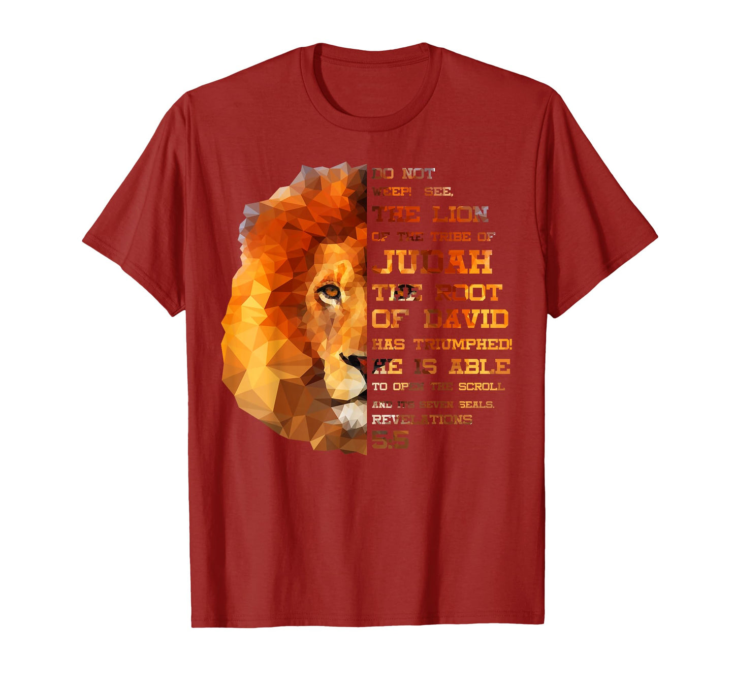 Lion Tribe of Judah Hebrew Christ Israelite Revelations 5:5 T-Shirt