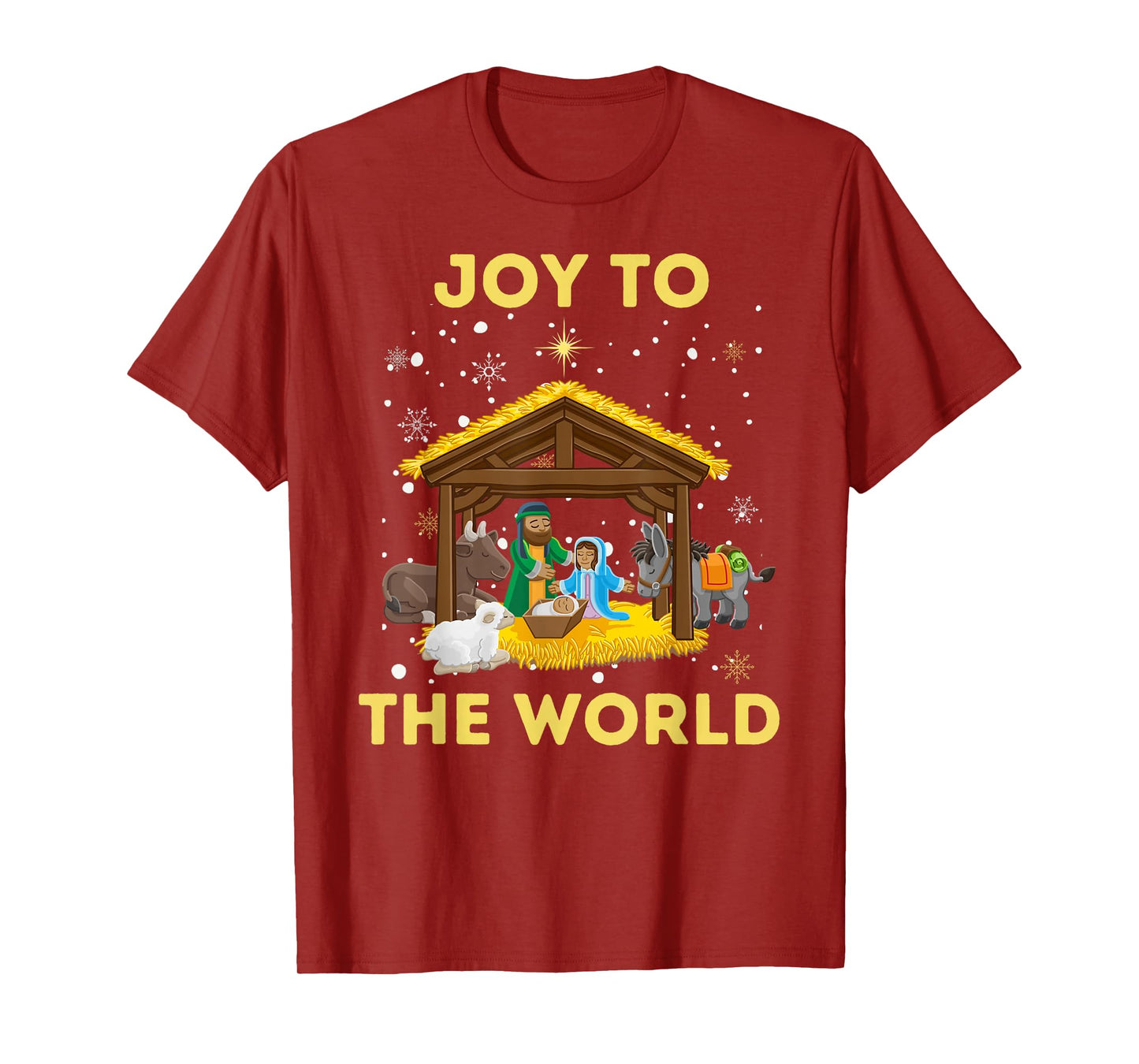 Christmas Nativity Christian Birth Of Jesus Joy To The World T-Shirt