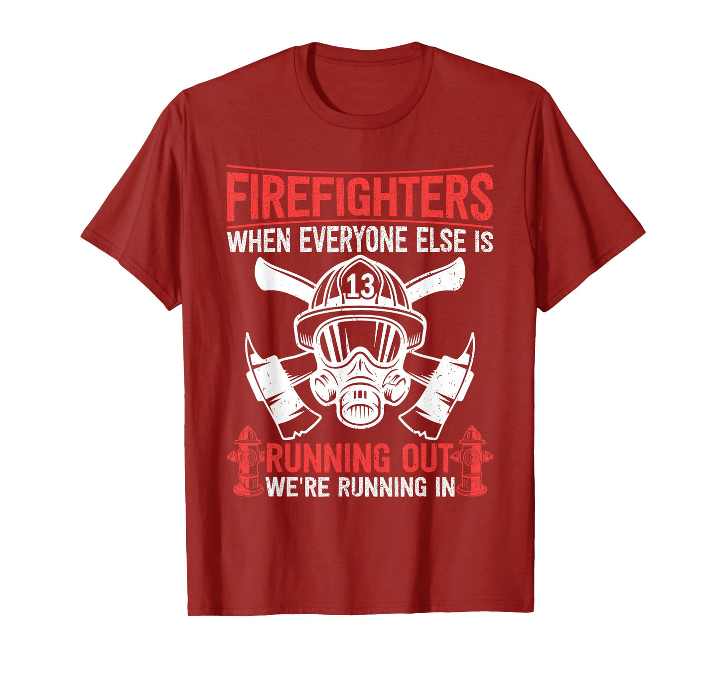 Firefighter Volunteer Fireman Running in - Firefighter T-Shirt