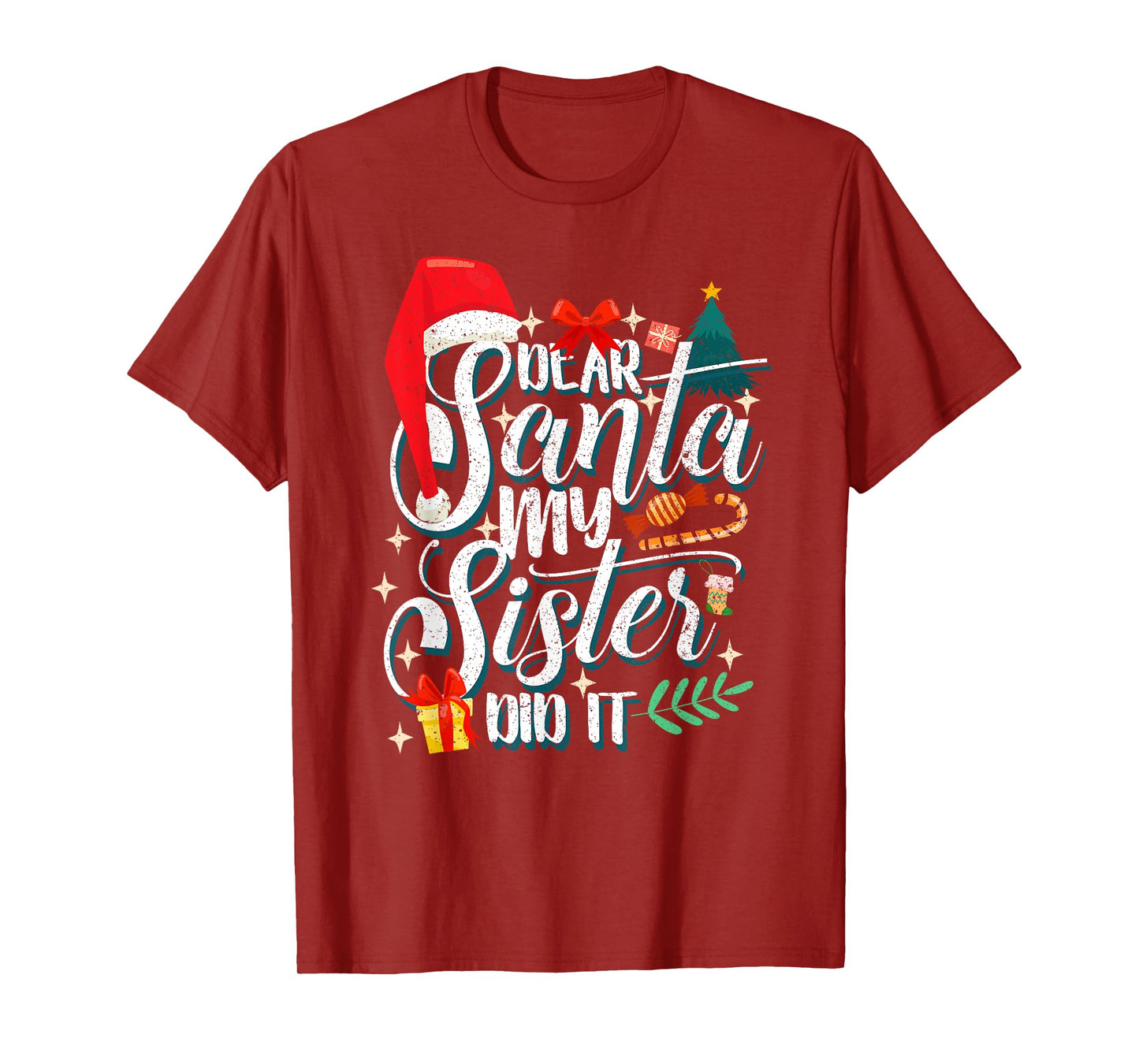Funny Family Christmas Dear Santa My Brother Did It Cute Xma T-Shirt